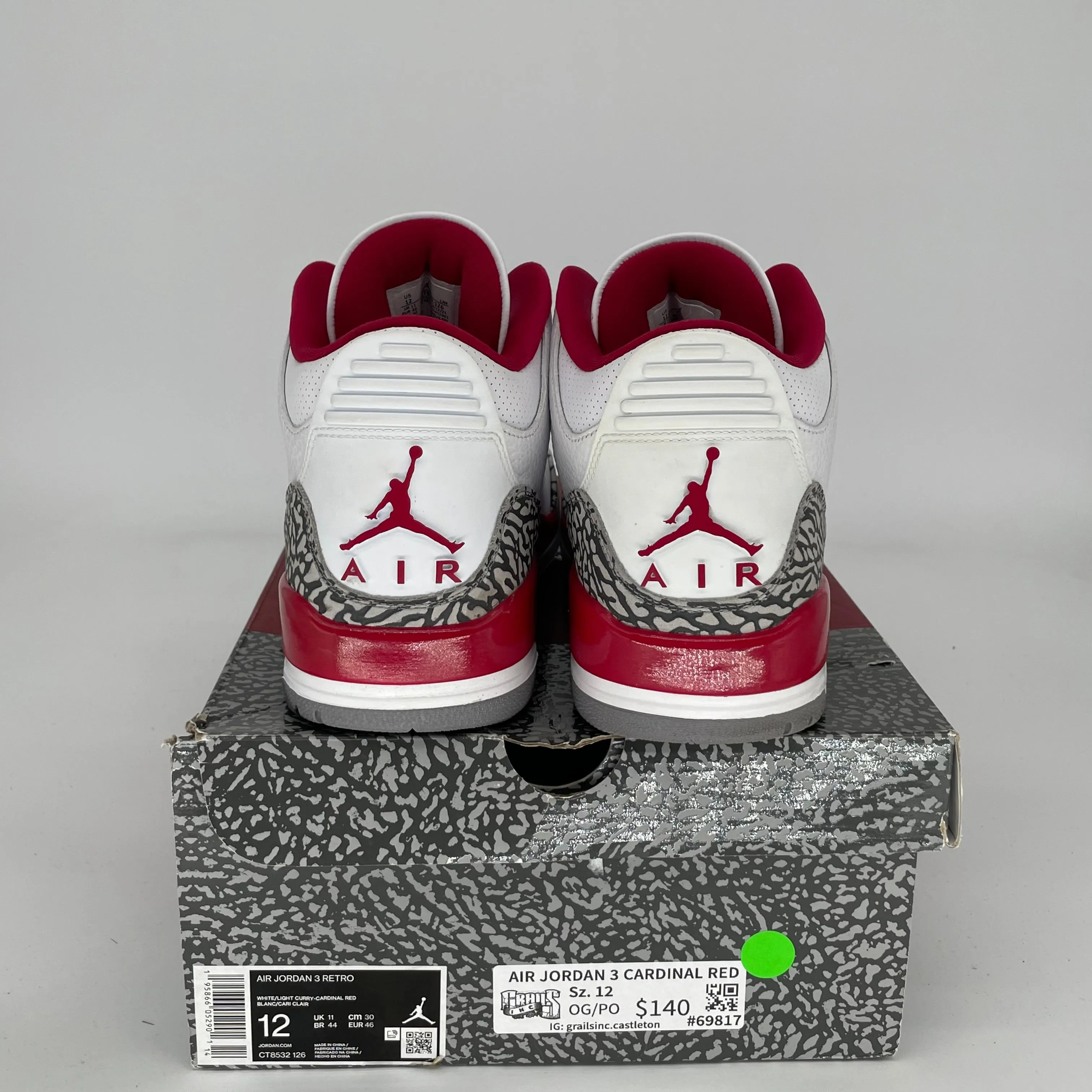 AIR JORDAN 3 CARDINAL SIZE 12 CT8532-126