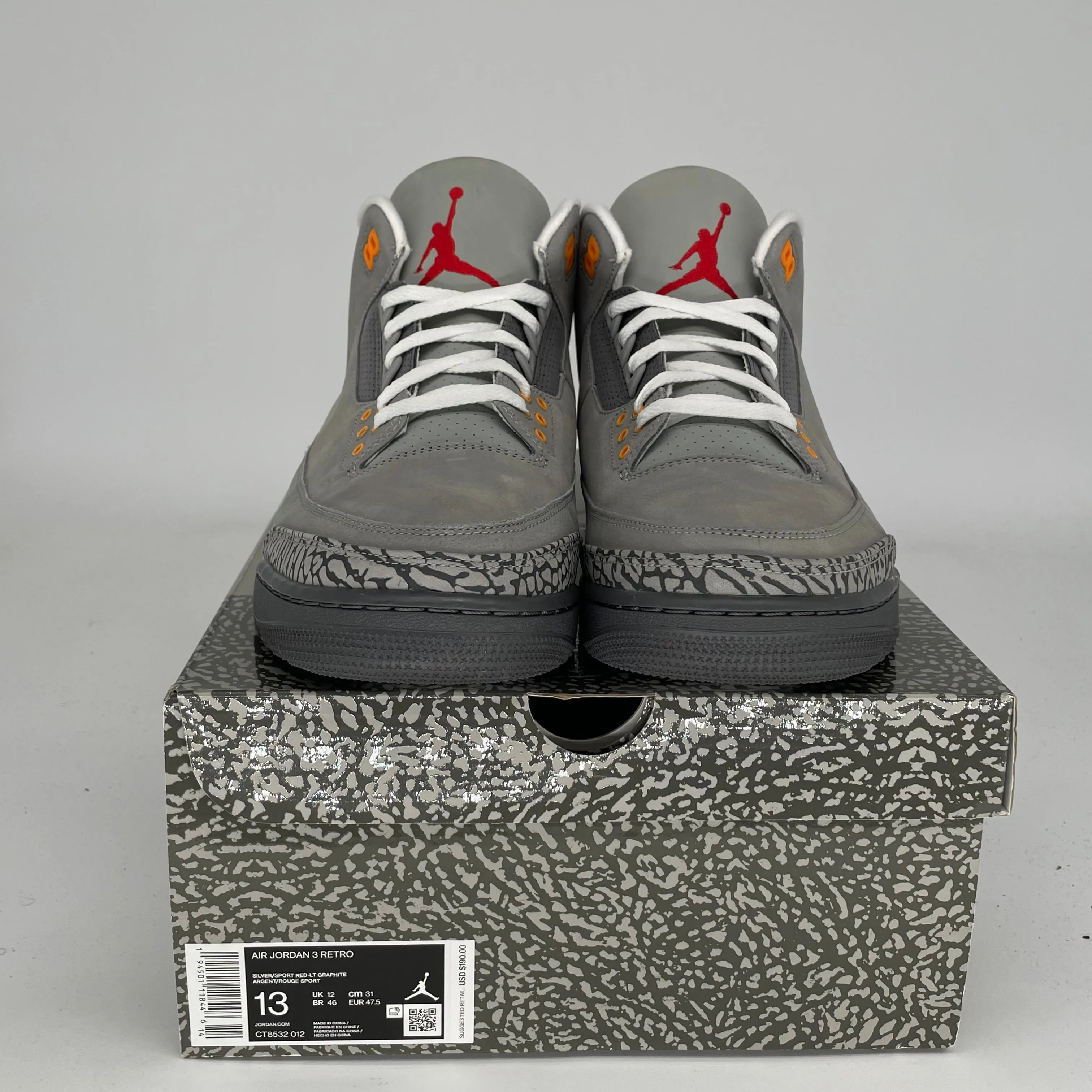 AIR JORDAN 3 COOL GREY SIZE 13 CT8532-012