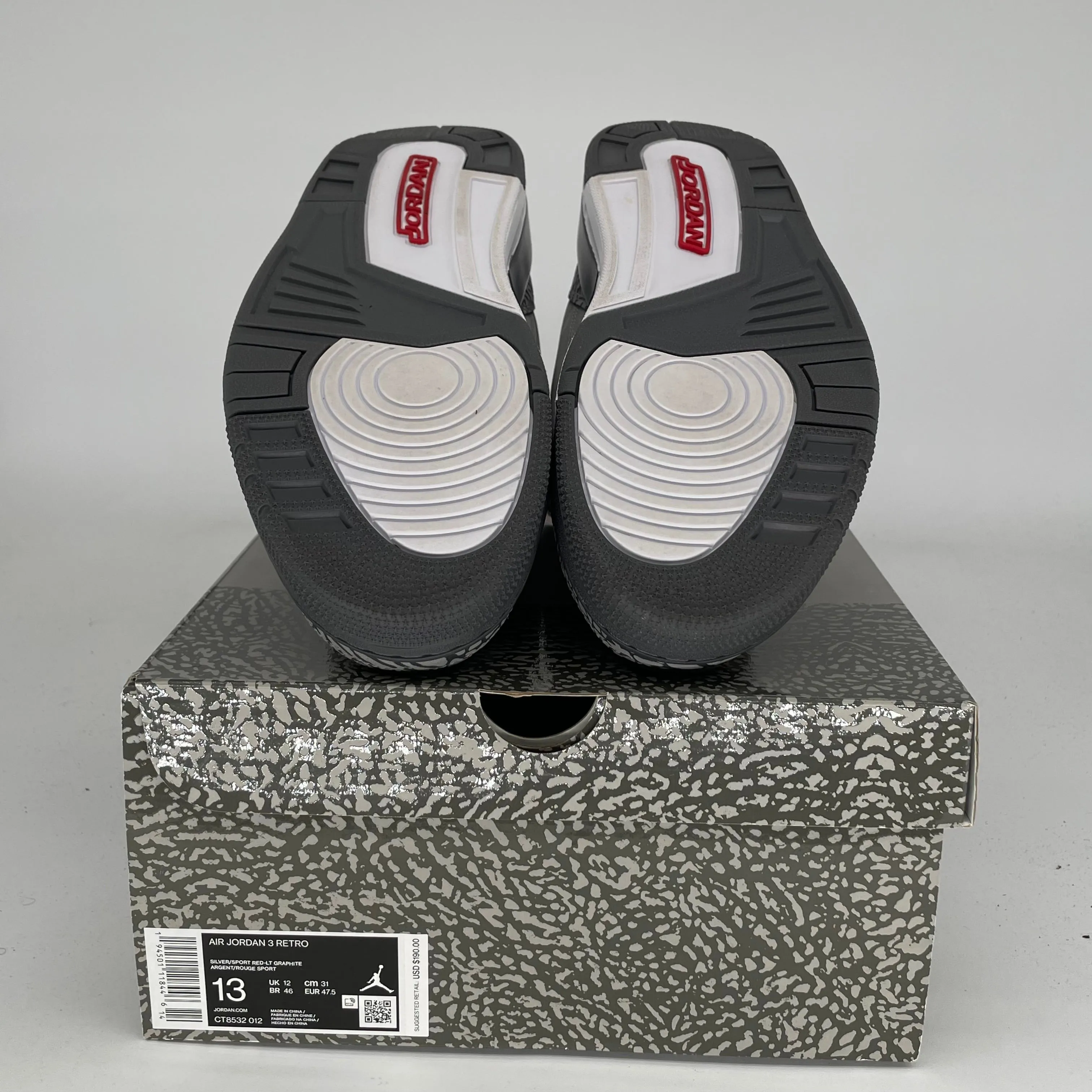 AIR JORDAN 3 COOL GREY SIZE 13 CT8532-012