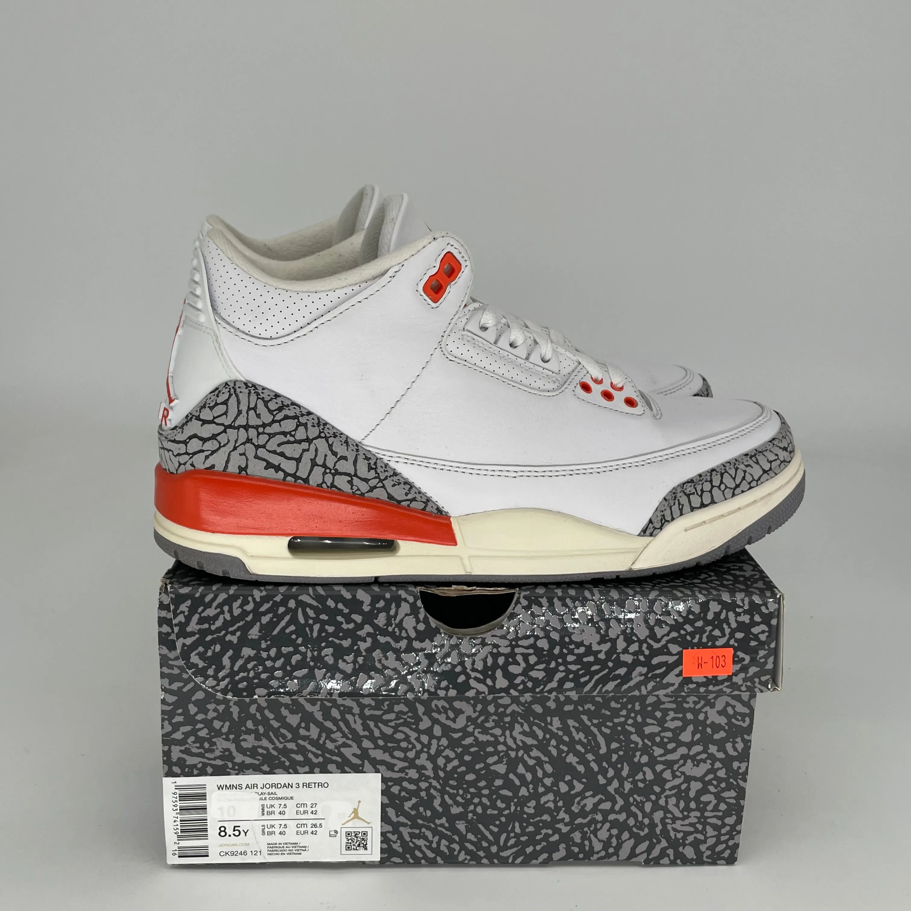 AIR JORDAN 3 GEORGIA PEACH W SIZE 8.5/10W CK9246-121