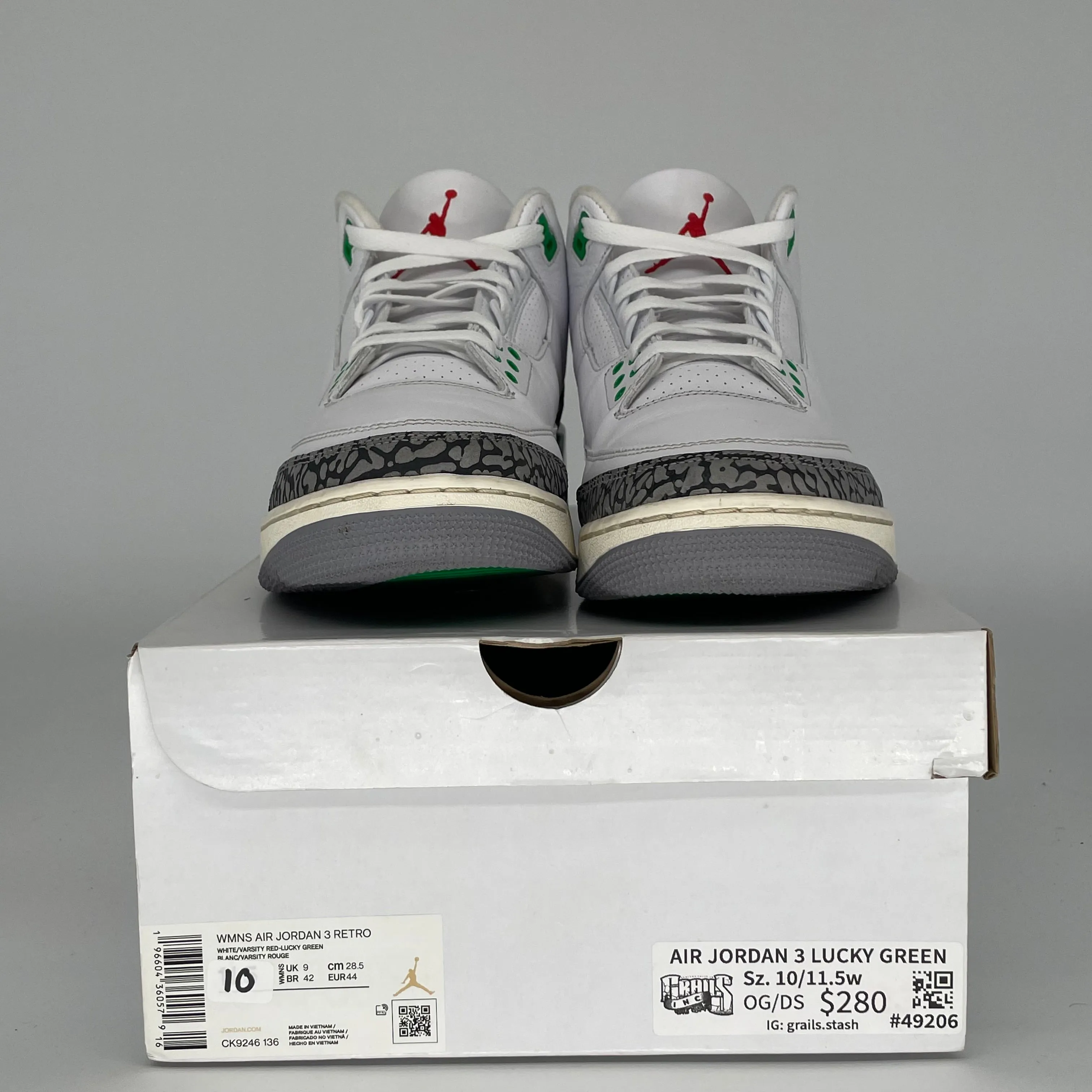 AIR JORDAN 3 LUCKY GREEN W SIZE 10/11.5W CK9246-136