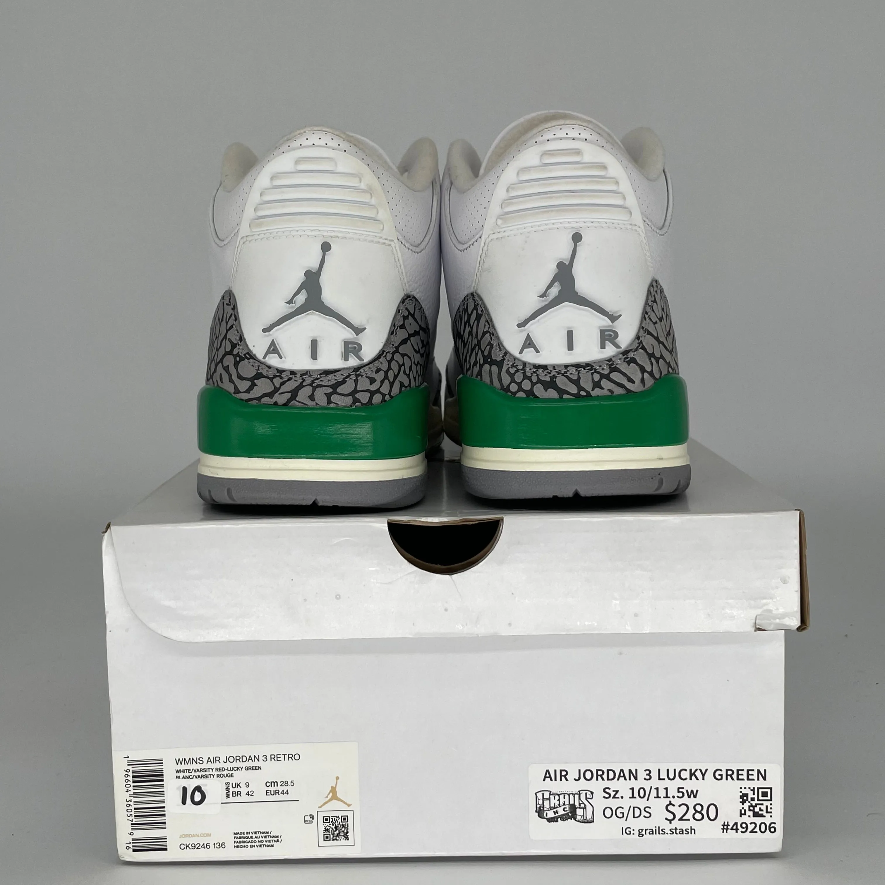 AIR JORDAN 3 LUCKY GREEN W SIZE 10/11.5W CK9246-136