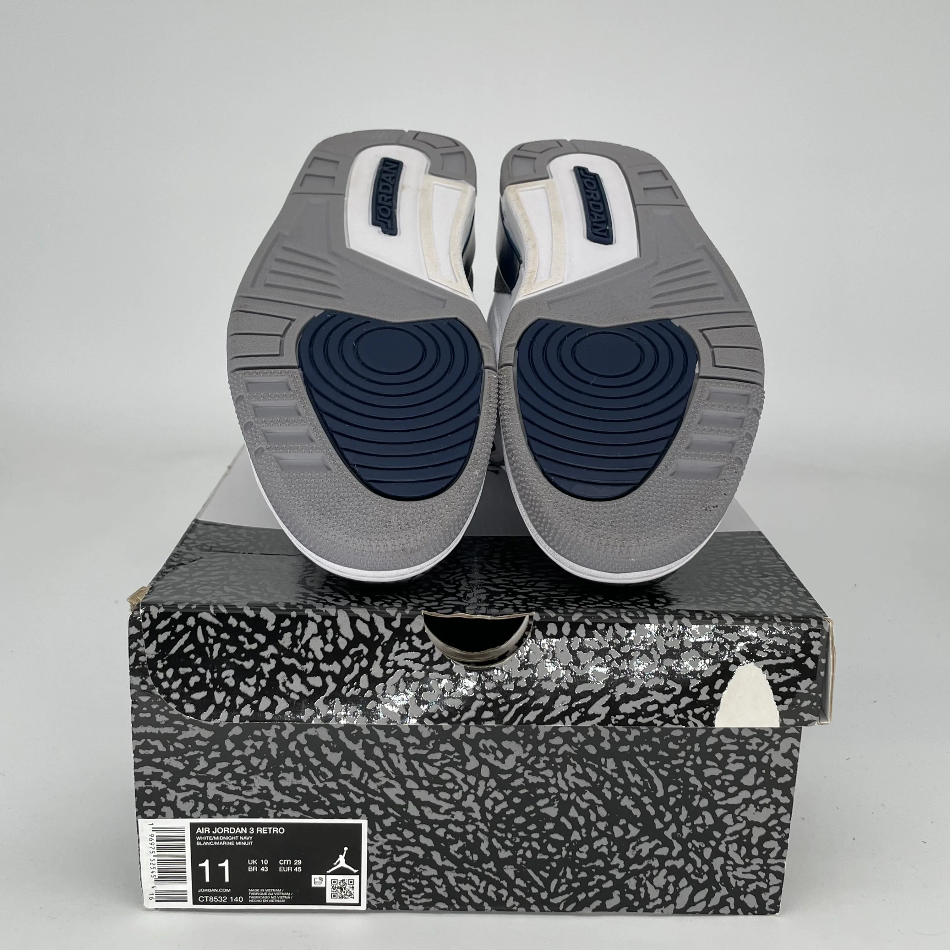 AIR JORDAN 3 MIDNIGHT NAVY SIZE 11 CT8532-140