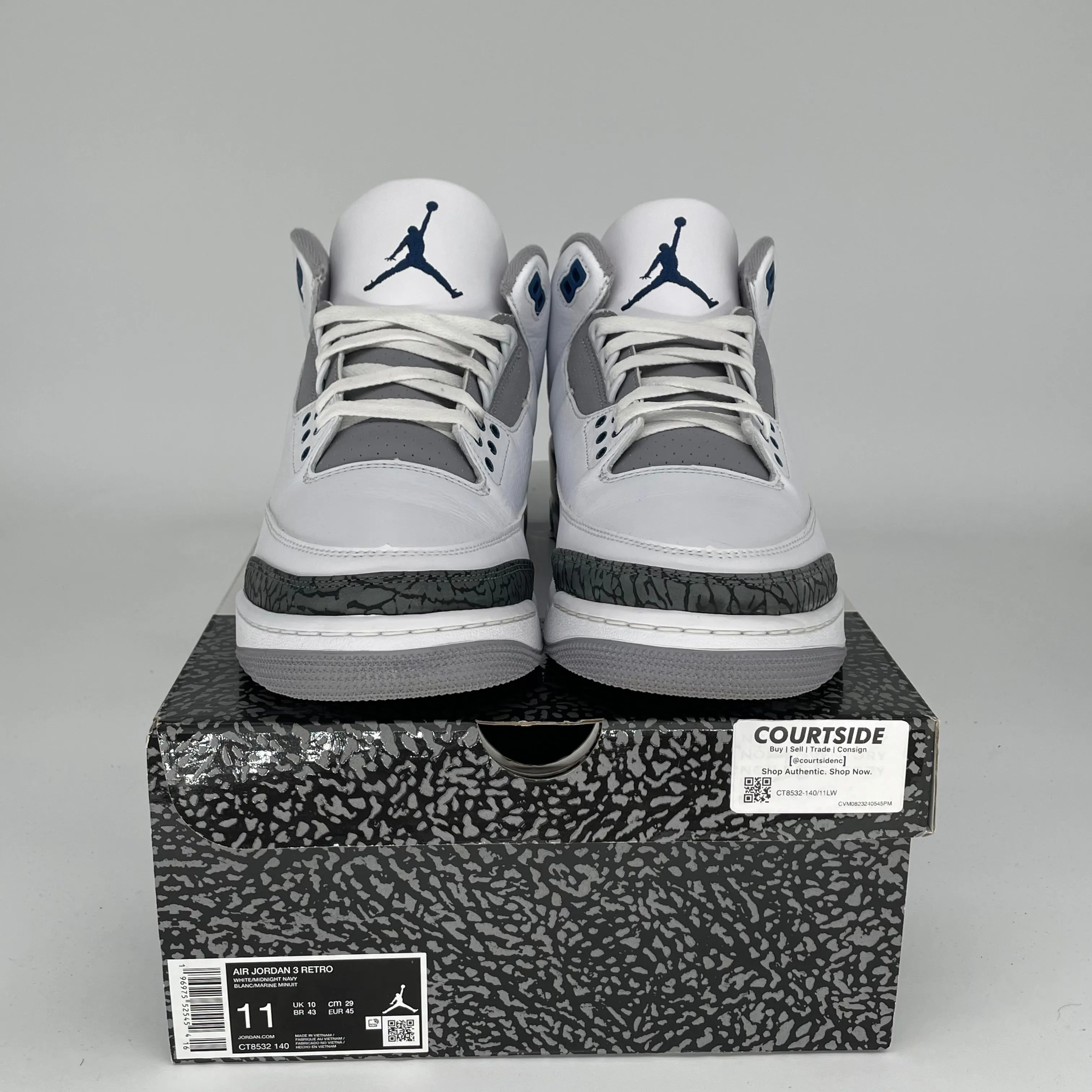 AIR JORDAN 3 MIDNIGHT NAVY SIZE 11 CT8532-140