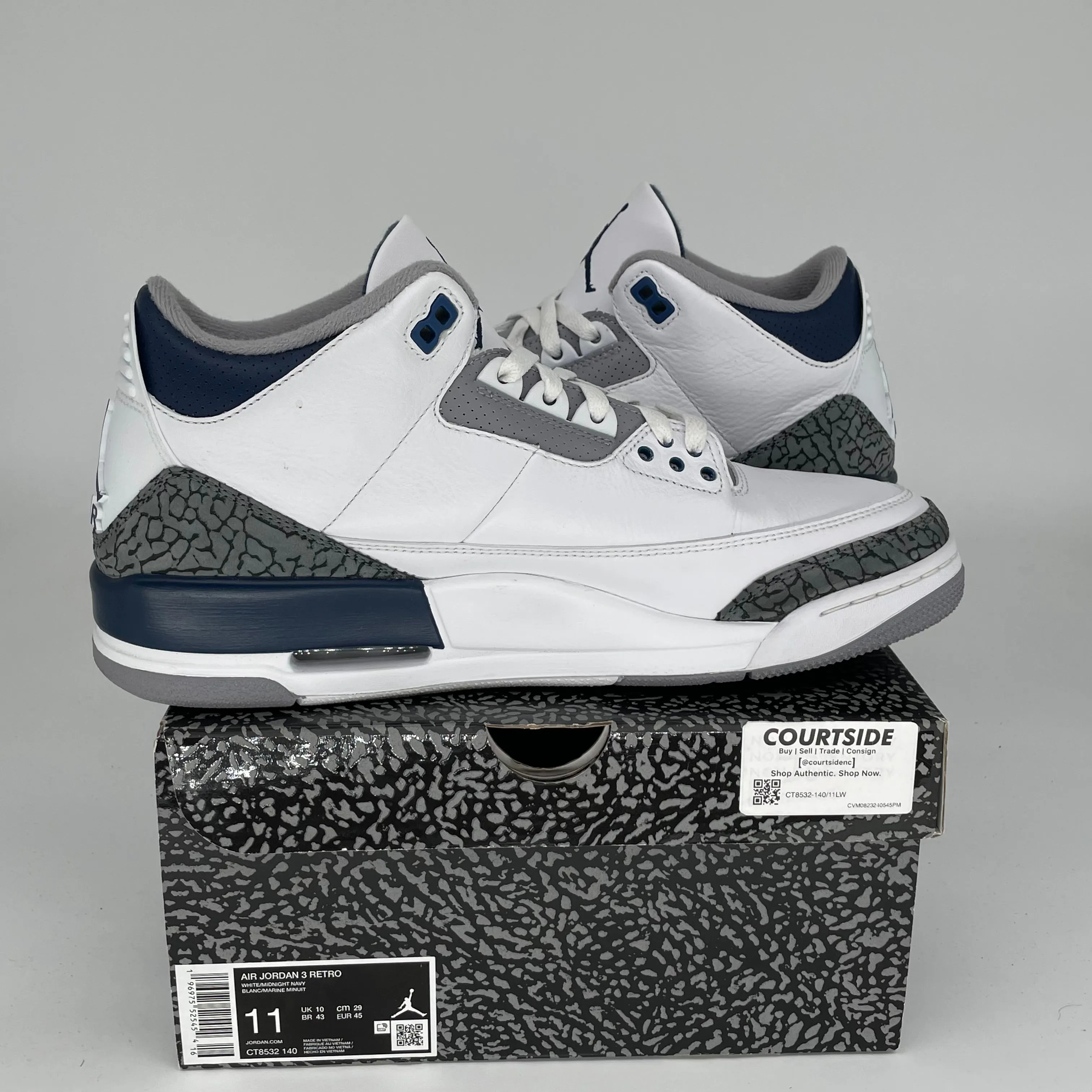 AIR JORDAN 3 MIDNIGHT NAVY SIZE 11 CT8532-140