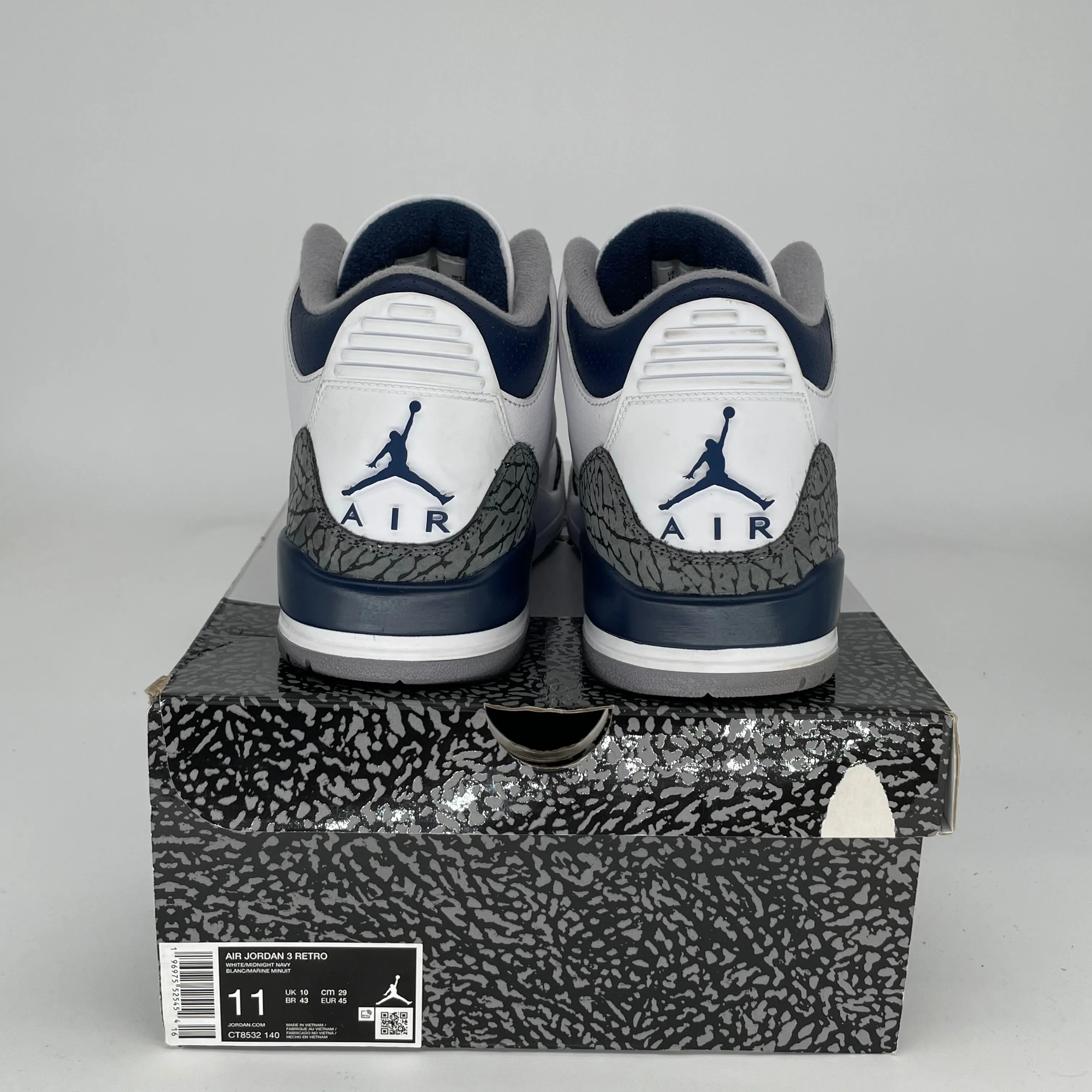 AIR JORDAN 3 MIDNIGHT NAVY SIZE 11 CT8532-140