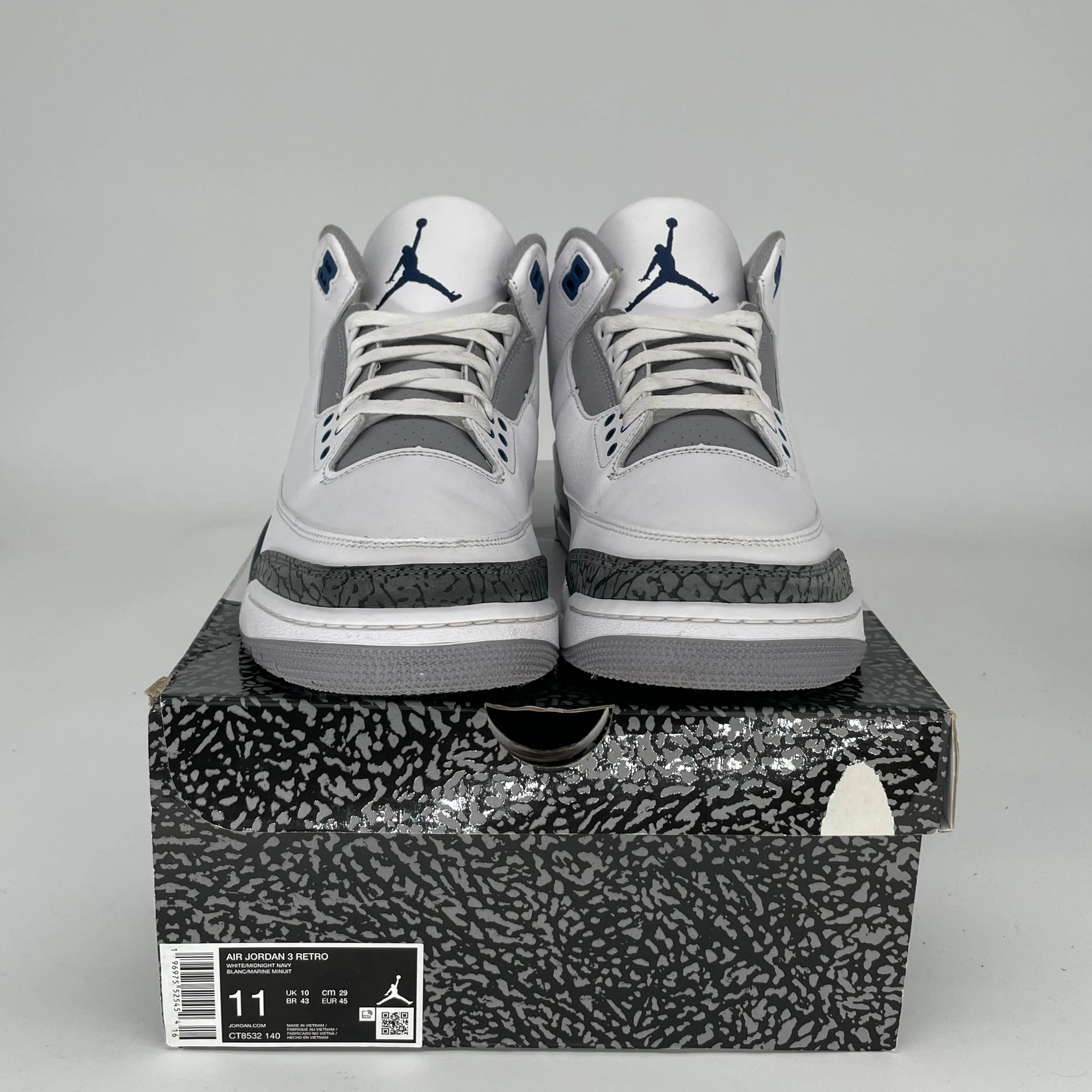 AIR JORDAN 3 MIDNIGHT NAVY SIZE 11 CT8532-140