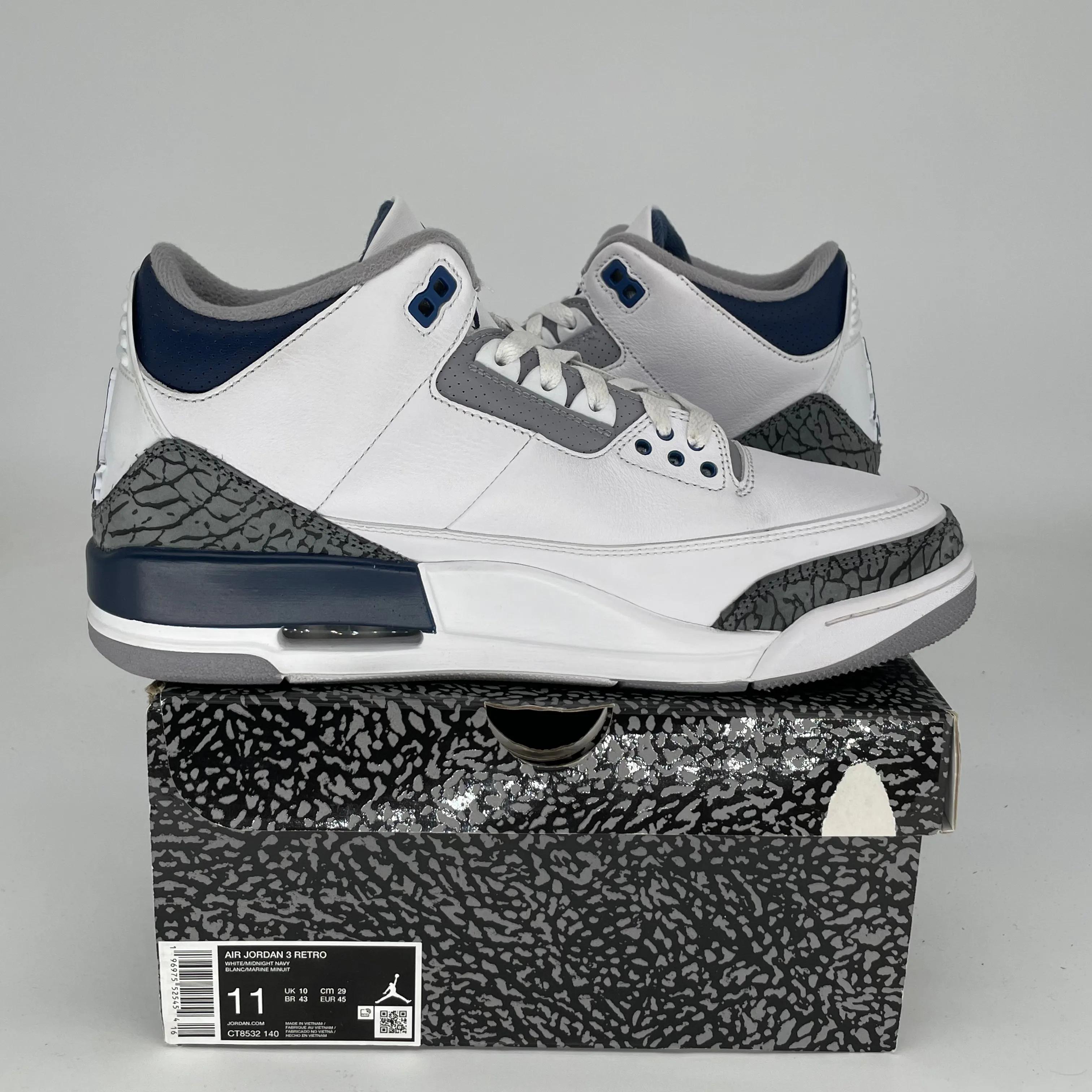 AIR JORDAN 3 MIDNIGHT NAVY SIZE 11 CT8532-140