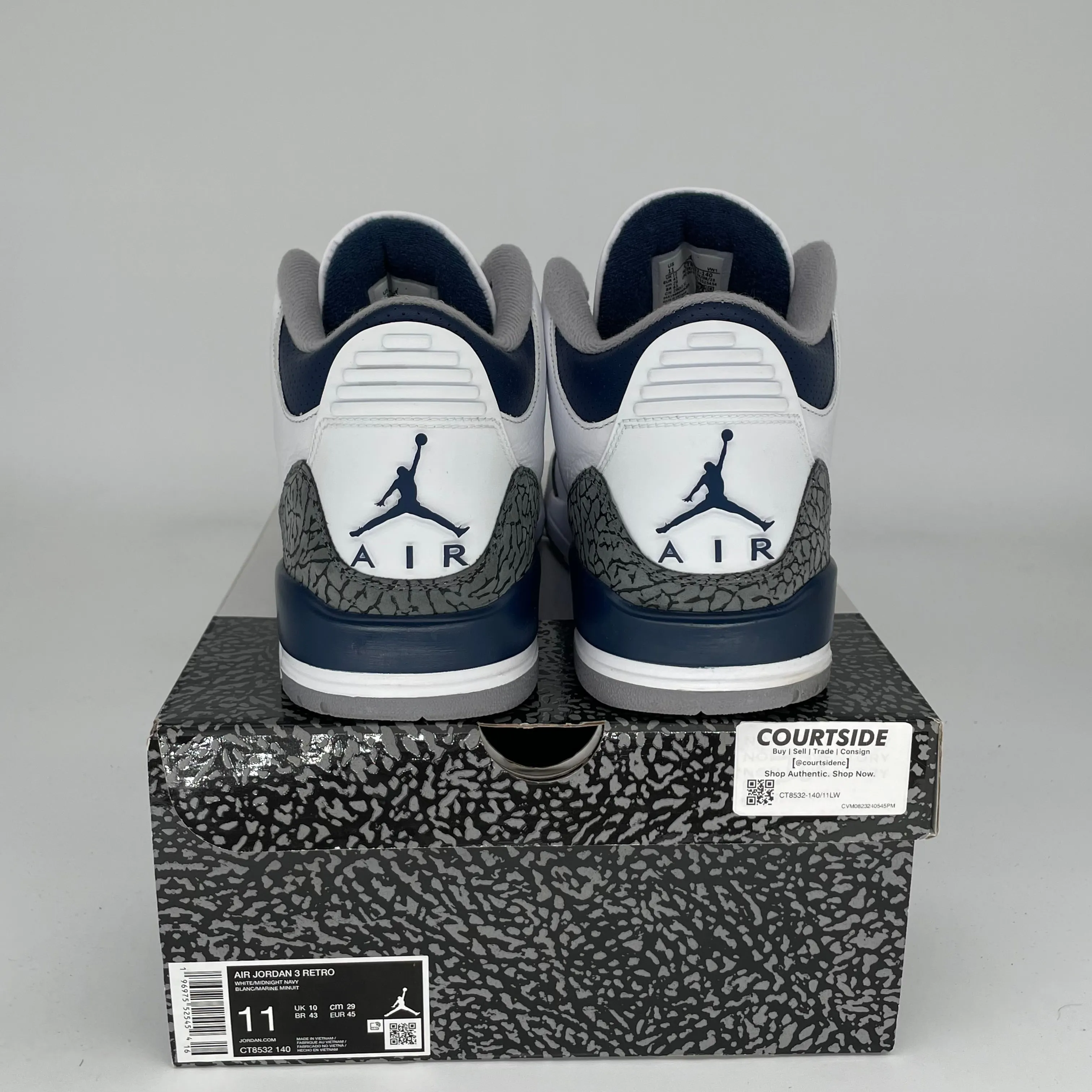 AIR JORDAN 3 MIDNIGHT NAVY SIZE 11 CT8532-140