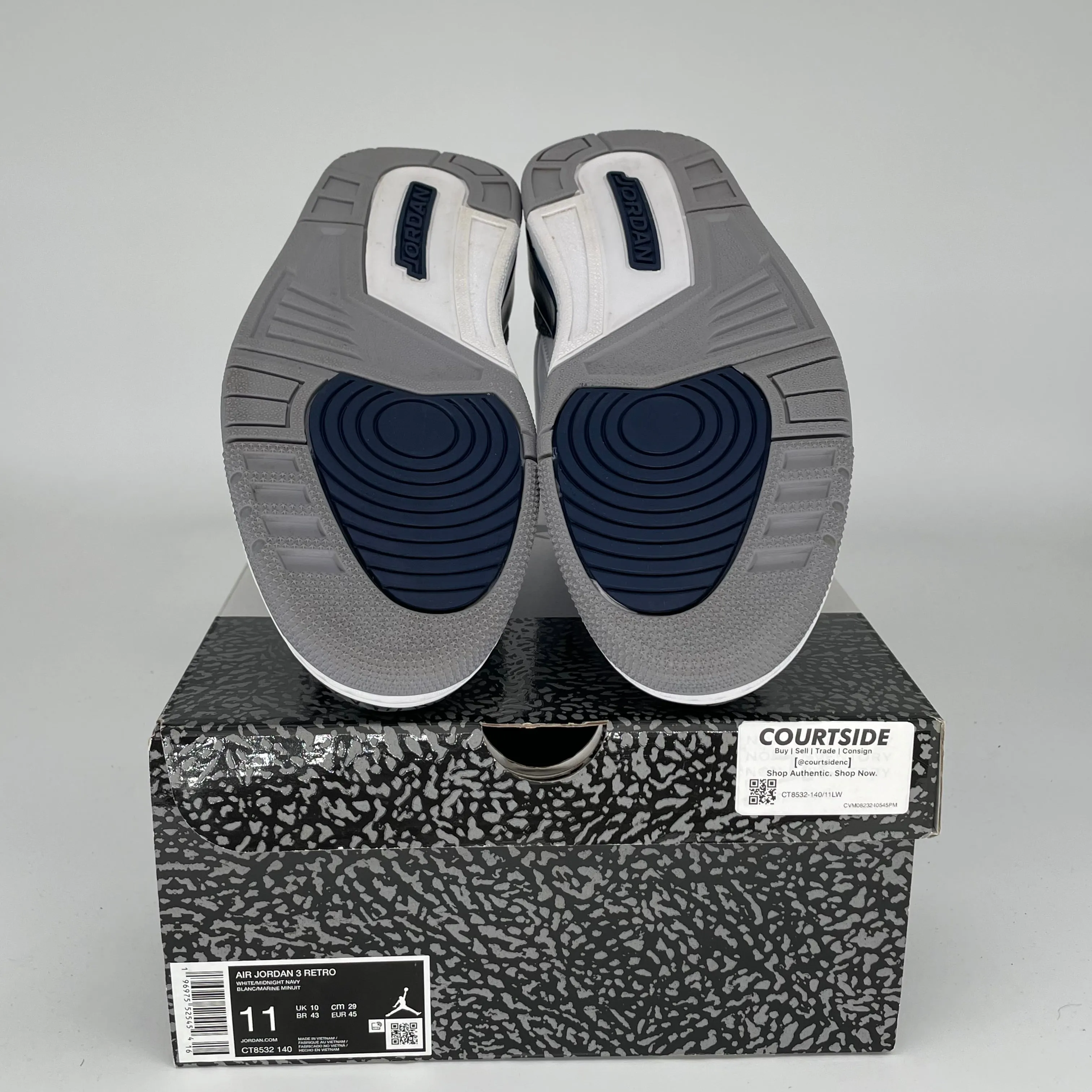 AIR JORDAN 3 MIDNIGHT NAVY SIZE 11 CT8532-140