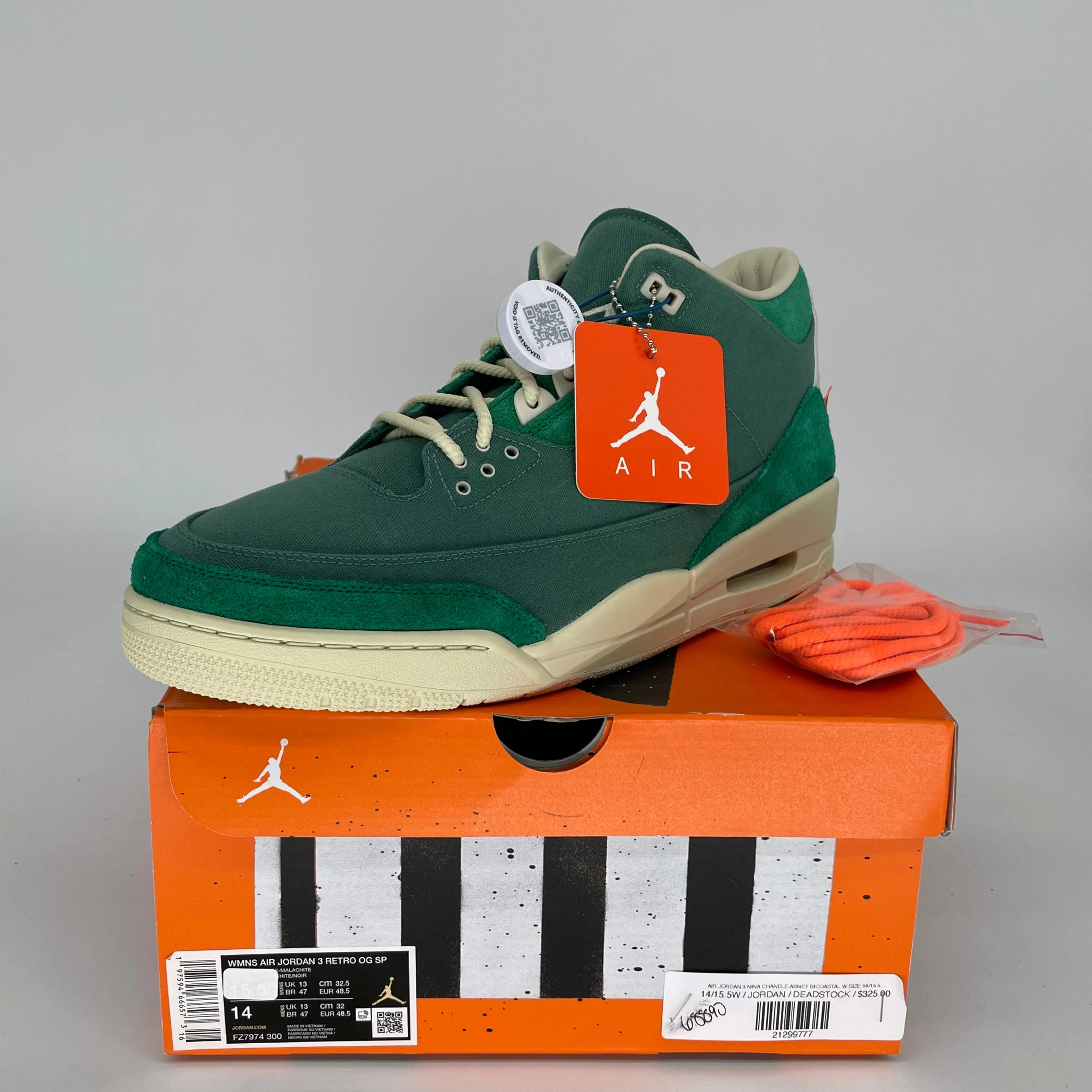 AIR JORDAN 3 NINA CHANEL ABNEY BICOSTAL W SIZE 14/15.5W FZ7974-300