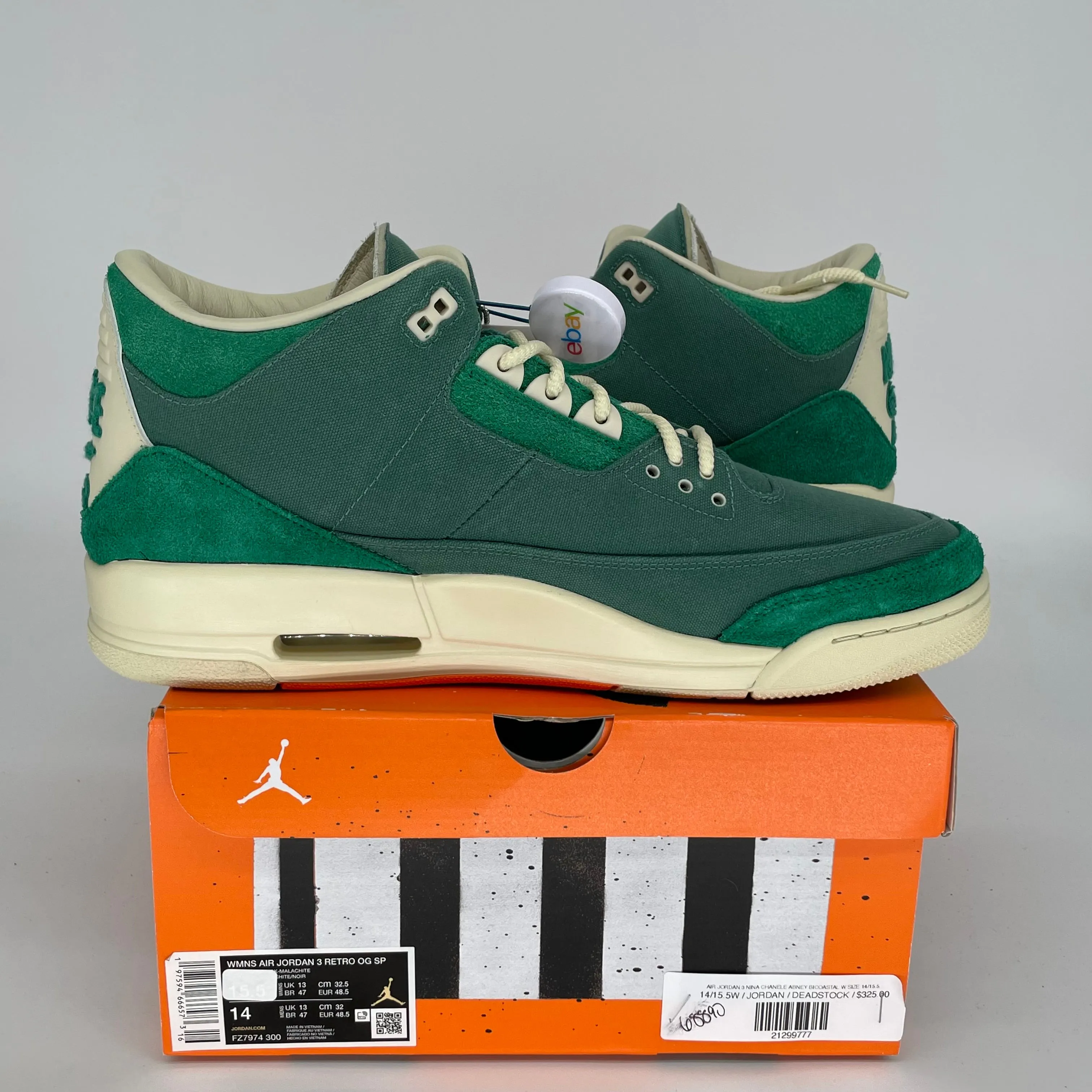 AIR JORDAN 3 NINA CHANEL ABNEY BICOSTAL W SIZE 14/15.5W FZ7974-300