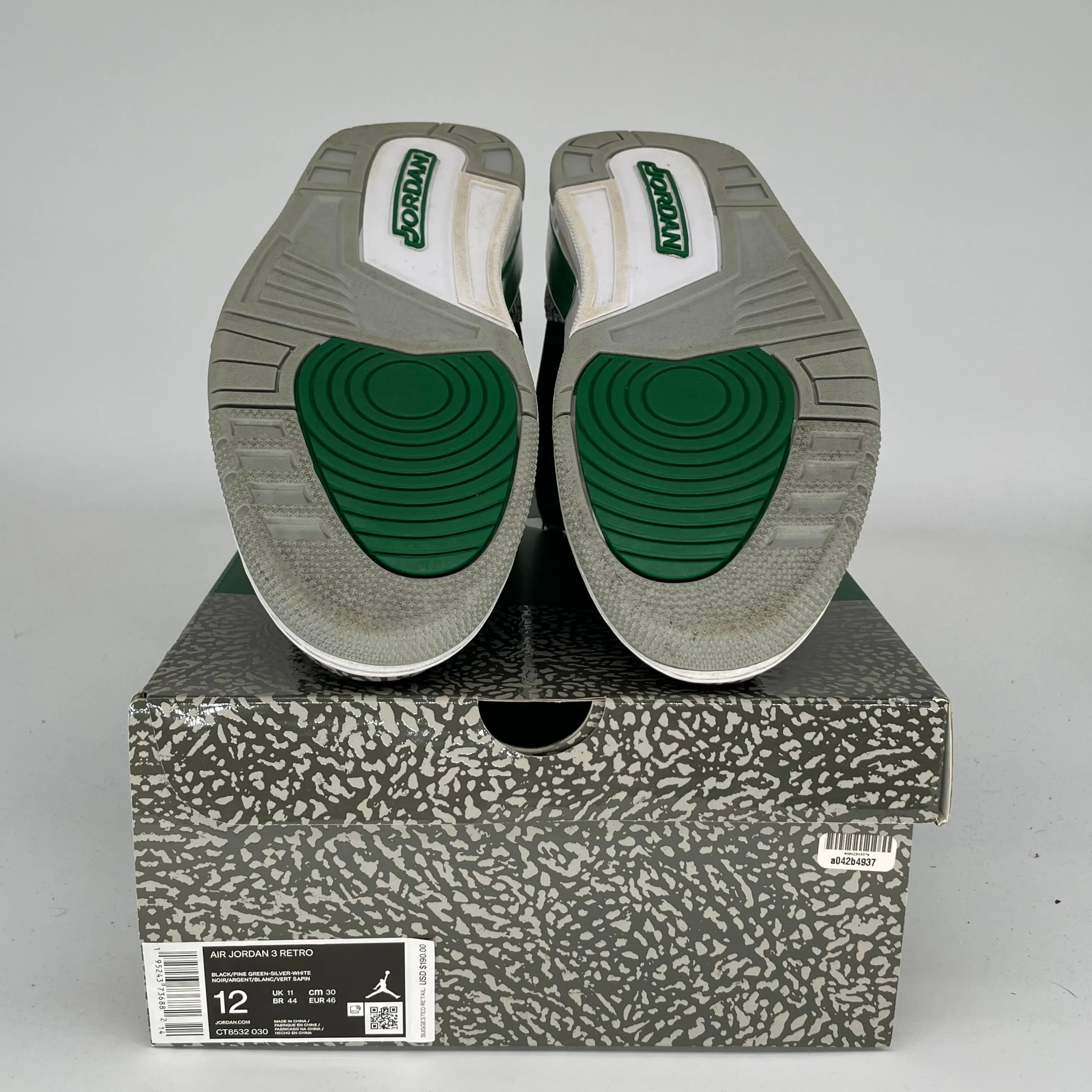 AIR JORDAN 3 PINE GREEN SIZE 12 CT8532-030