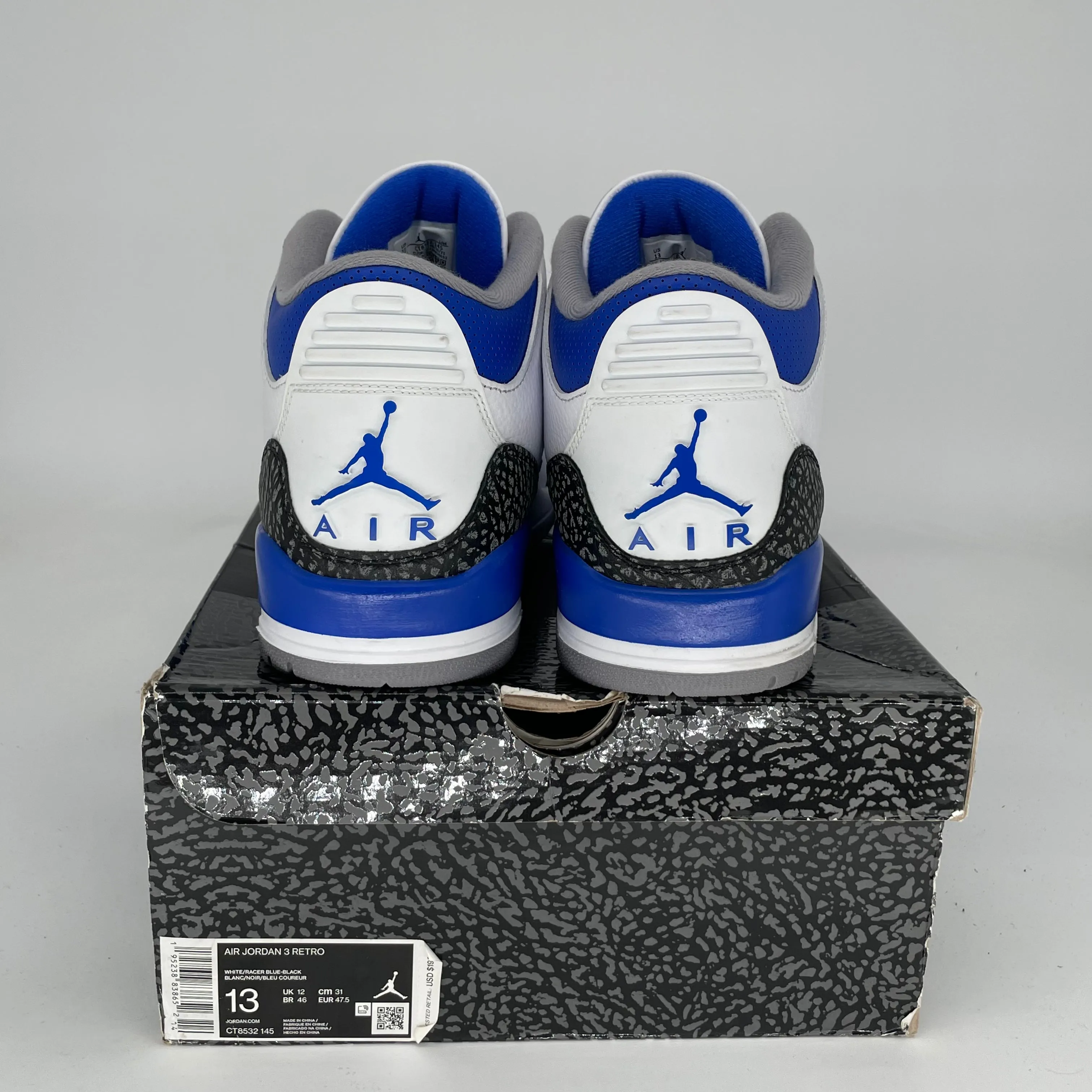 AIR JORDAN 3 RACER BLUE SIZE 13 CT8532-145