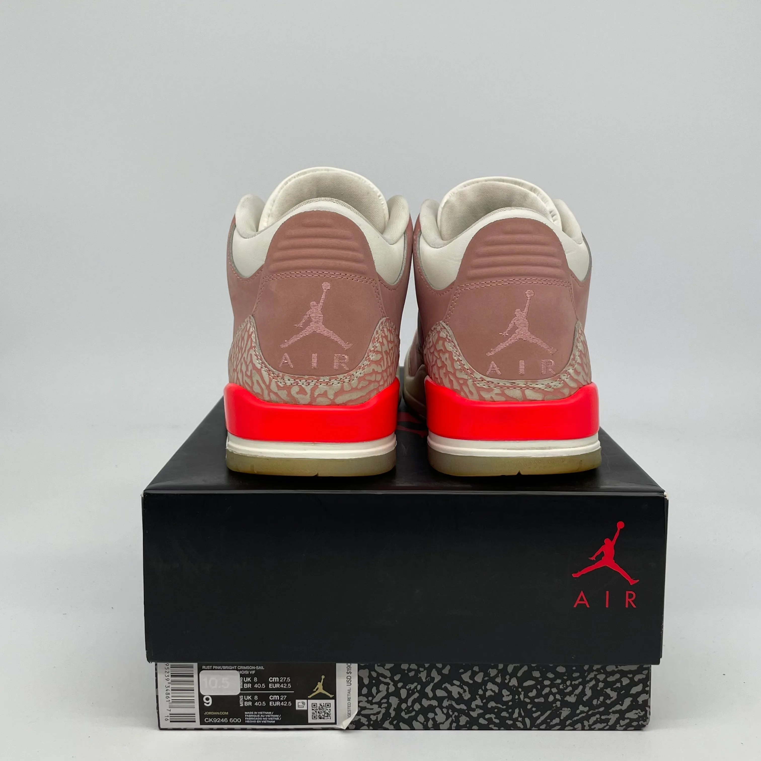 AIR JORDAN 3 RUST PINK W SIZE 9.5 CK9246-600