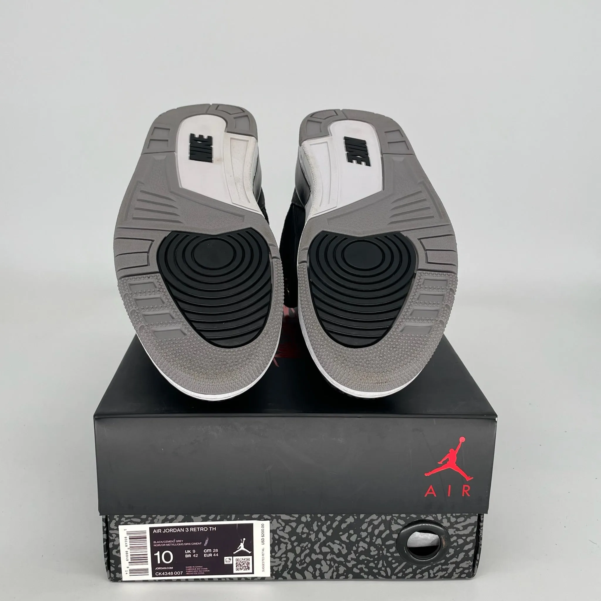 AIR JORDAN 3 TINKER BLACK CEMENT GOLD SIZE 10 CK4348-007