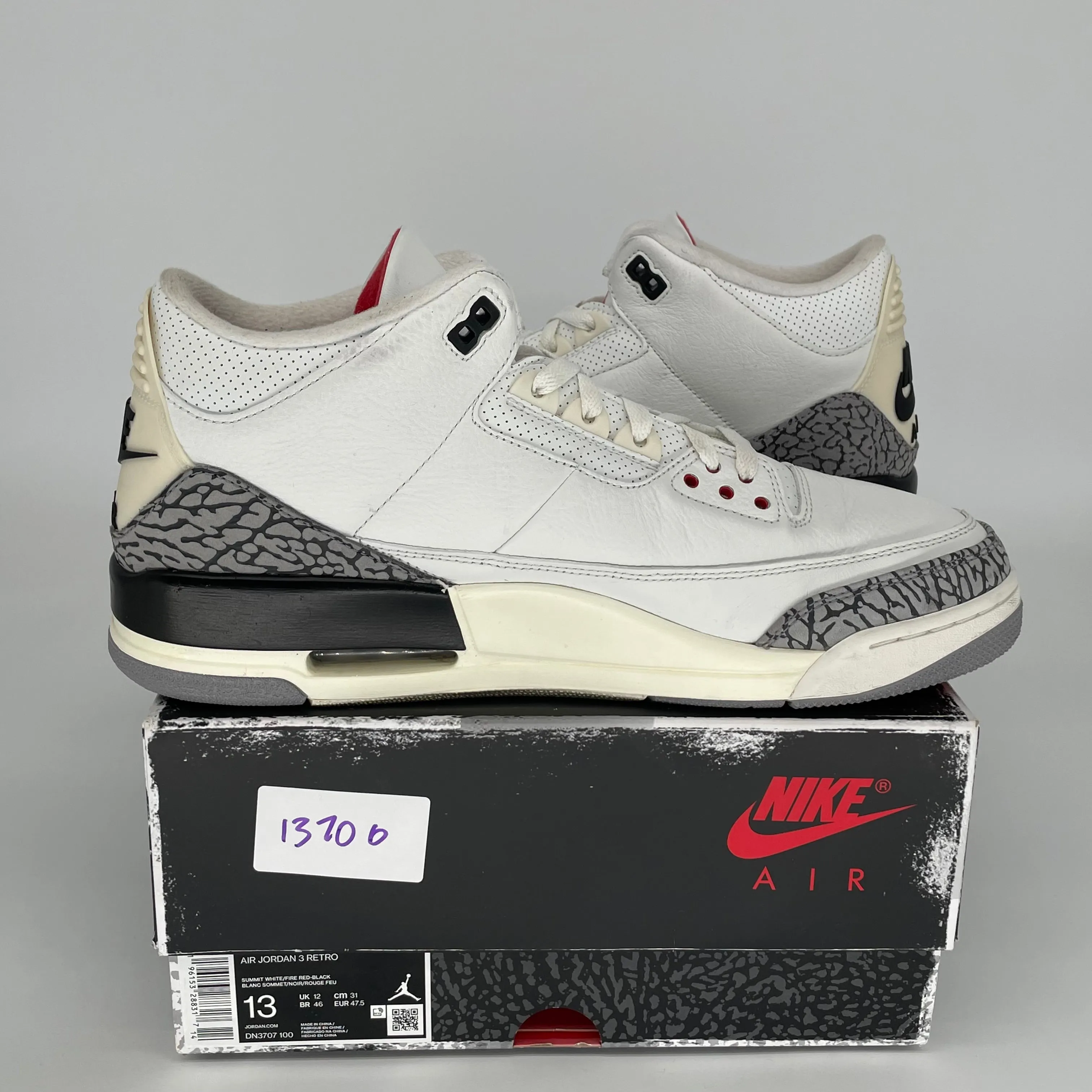AIR JORDAN 3 WHITE CEMENT REIMAGINED SIZE 13 DN3707-100