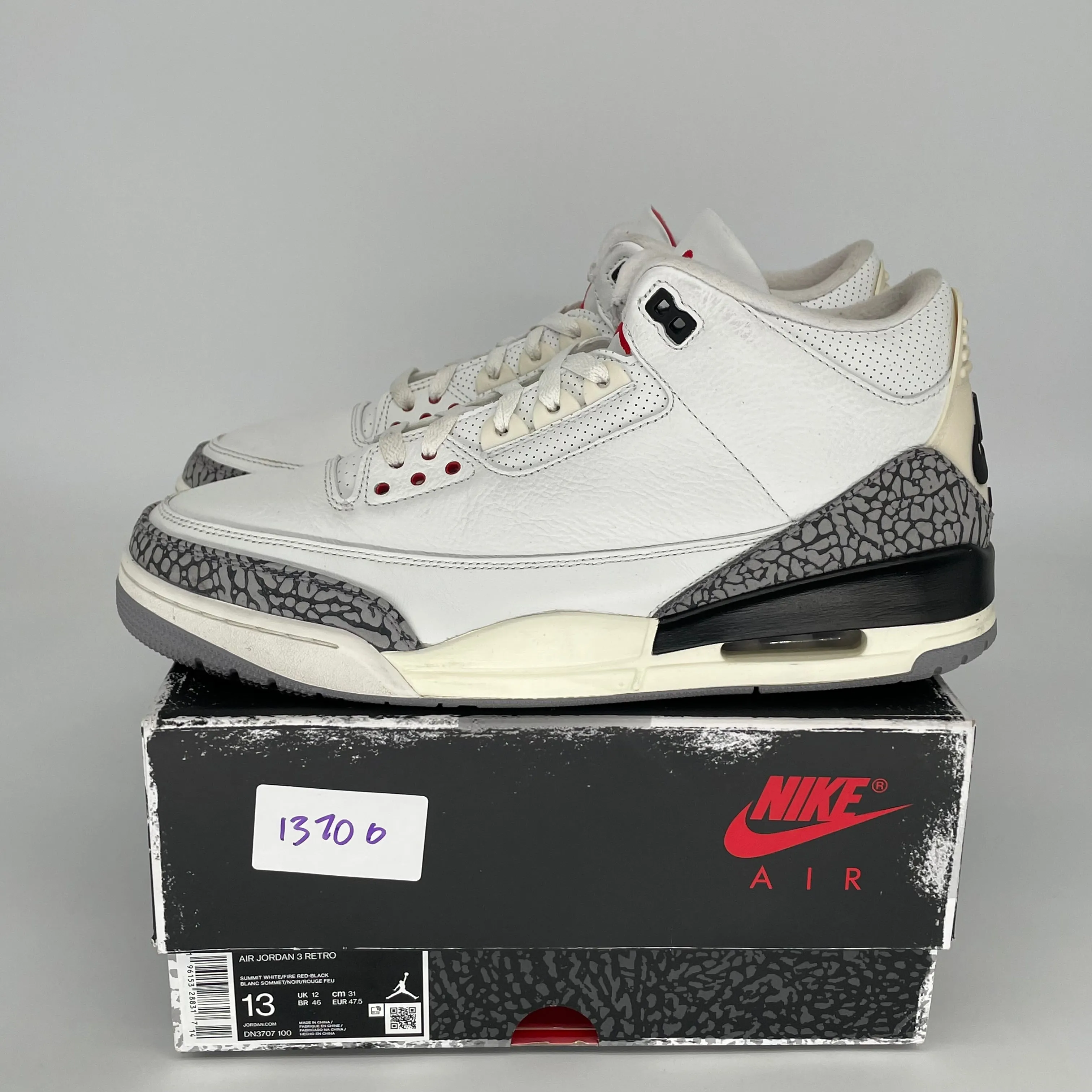 AIR JORDAN 3 WHITE CEMENT REIMAGINED SIZE 13 DN3707-100