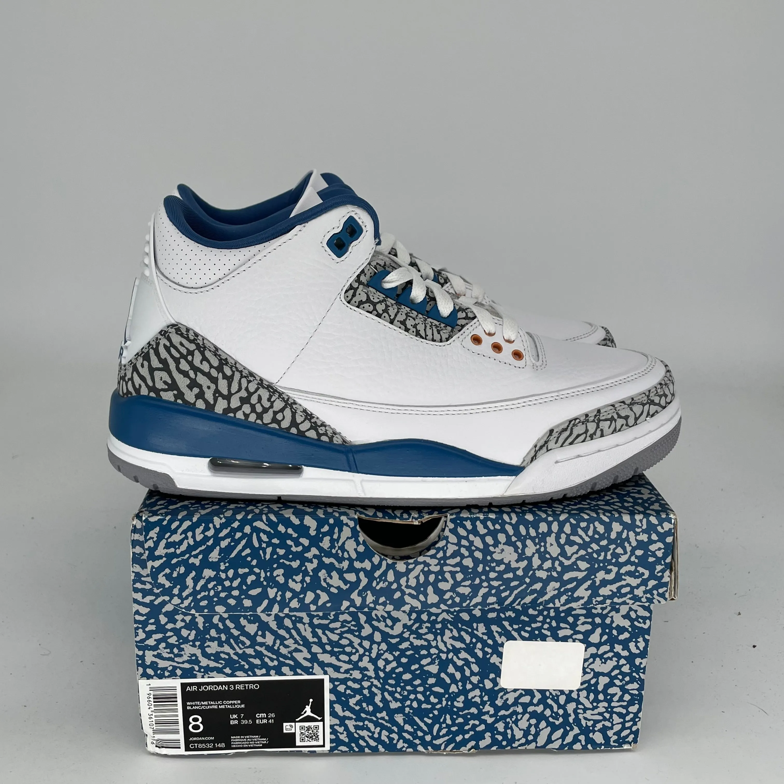 AIR JORDAN 3 WIZARDS SIZE 8 CT8532-148