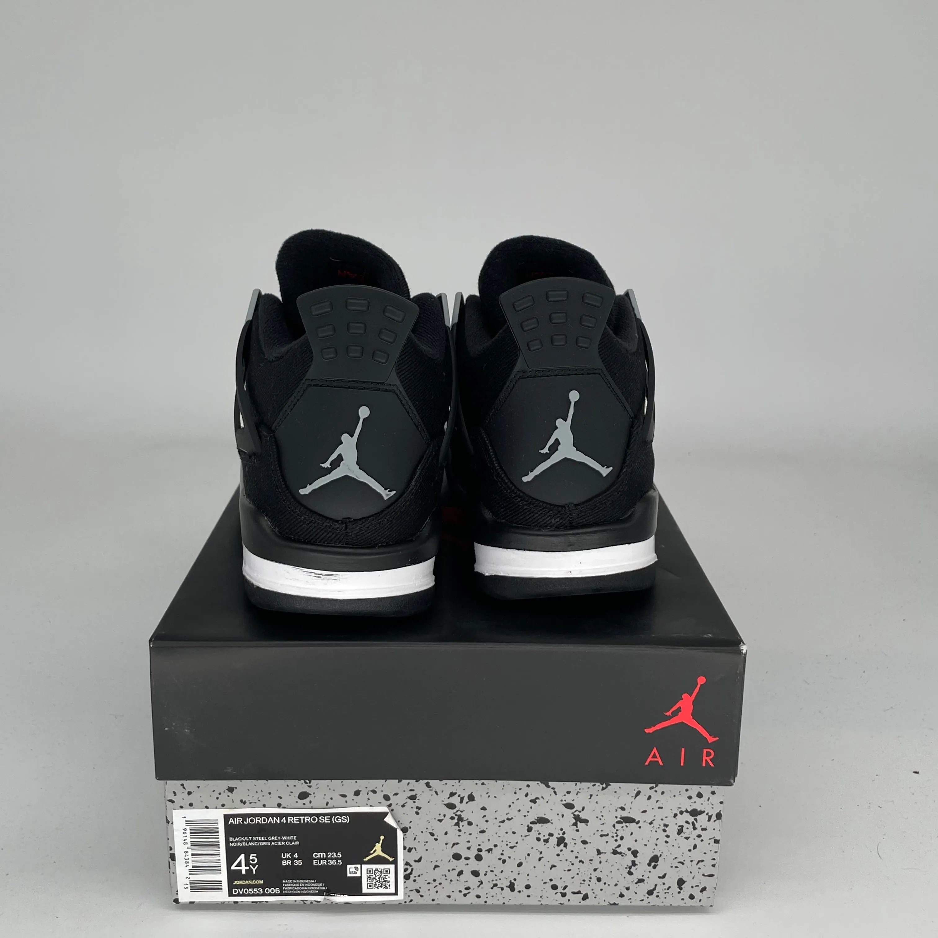 AIR JORDAN 4 BLACK CANVAS SIZE 4.5Y DV0553-006