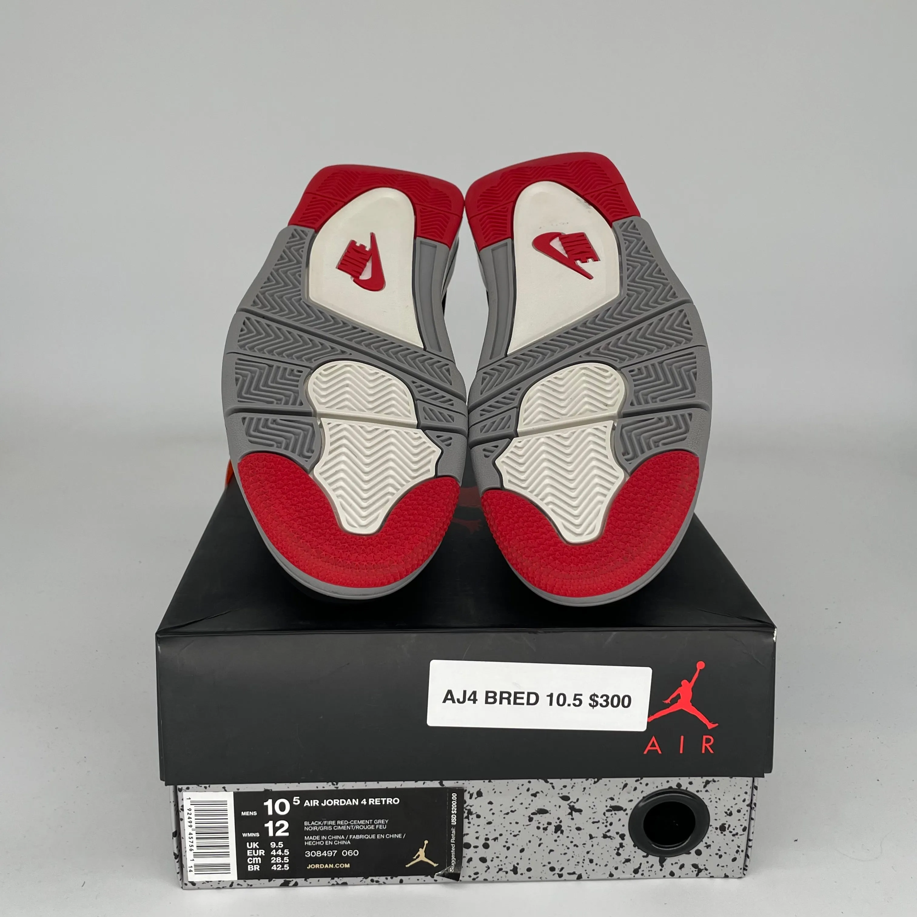 AIR JORDAN 4 BRED SIZE 10.5 308497-060