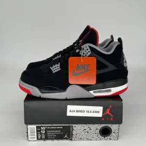 AIR JORDAN 4 BRED SIZE 10.5 308497-060