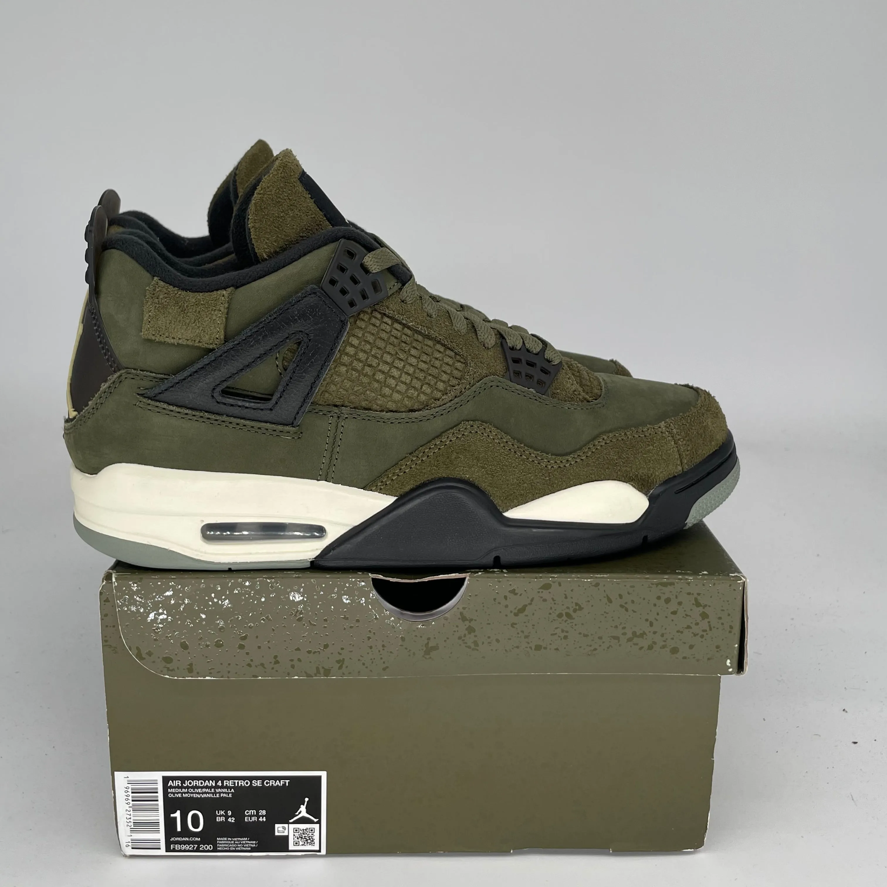 AIR JORDAN 4 CRAFT MEDIUM OLIVE SIZE 10 FB9927-200