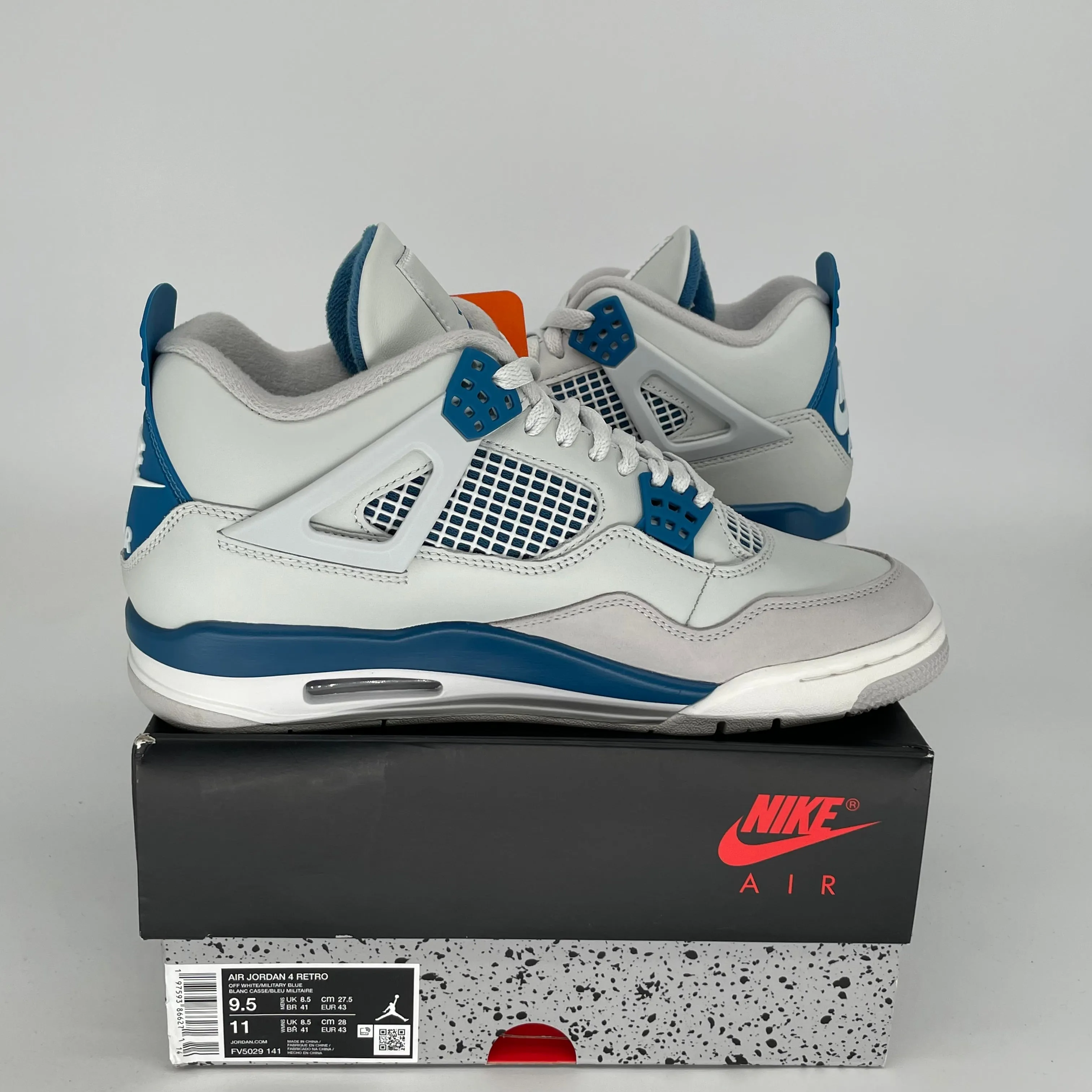 AIR JORDAN 4 MILITARY BLUE SIZE 9.5 FV5029-141