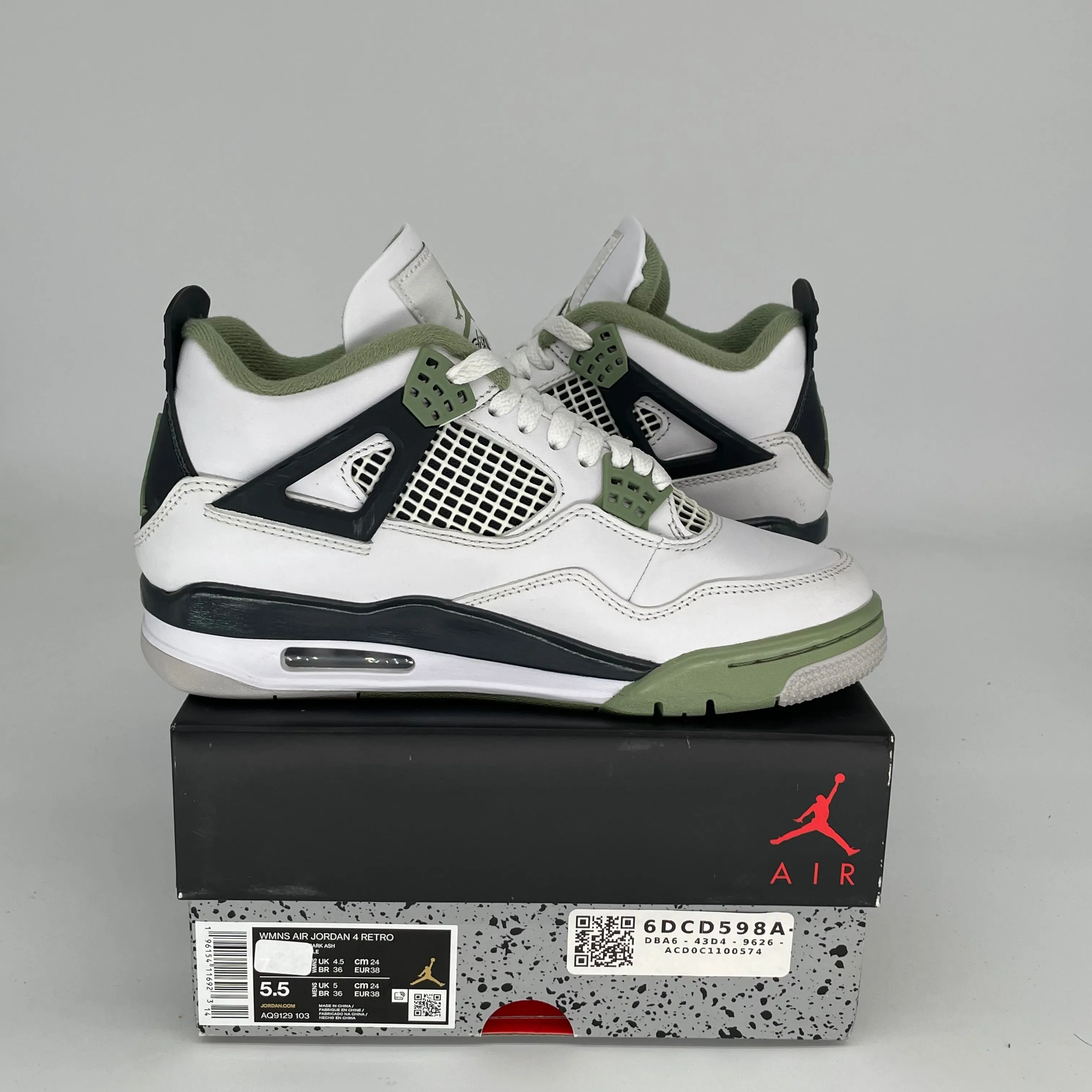 AIR JORDAN 4 SEAFOAM W SIZE 5.5/7W AQ9129-103