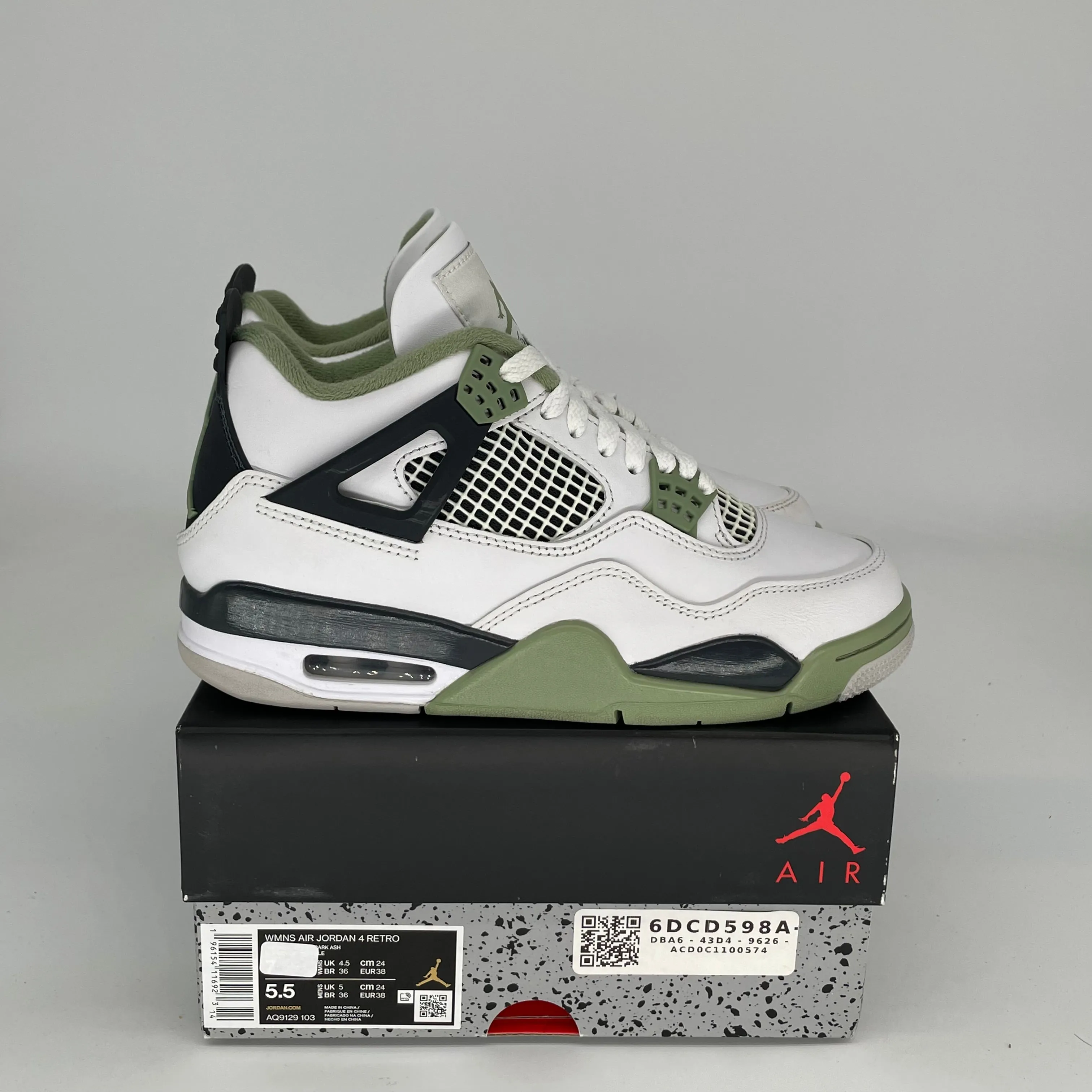 AIR JORDAN 4 SEAFOAM W SIZE 5.5/7W AQ9129-103
