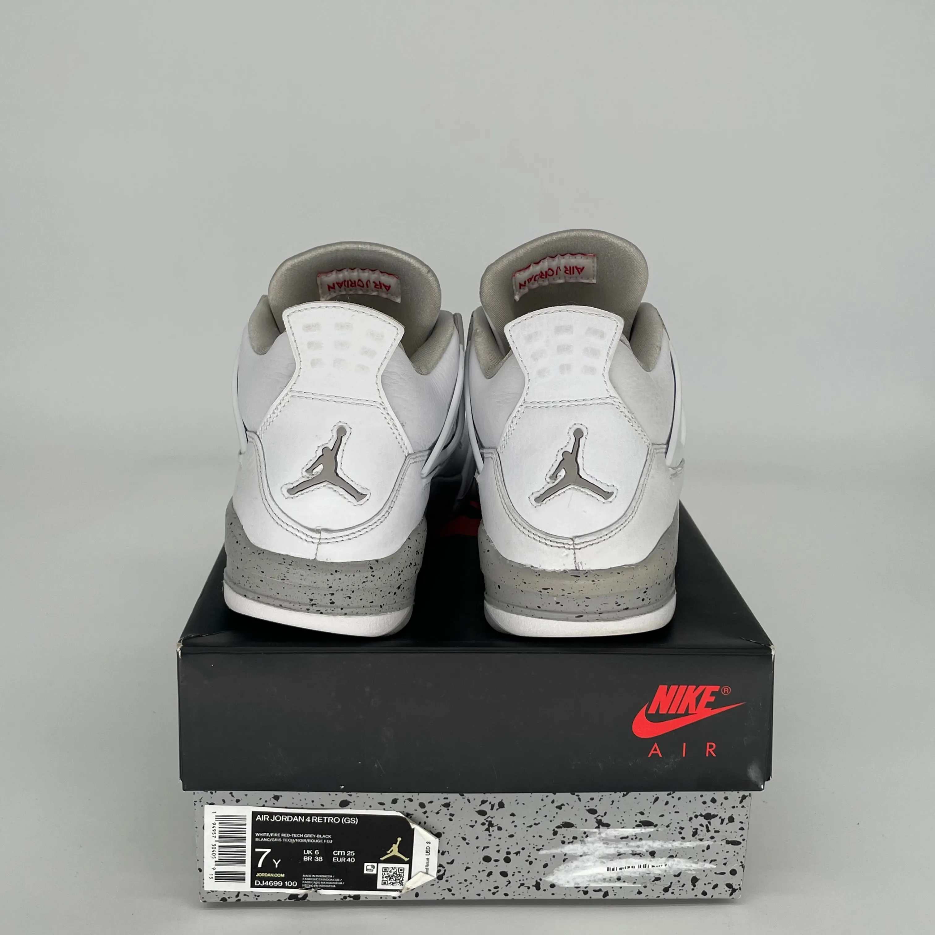 AIR JORDAN 4 WHITE OREO SIZE 7Y DJ4699-100