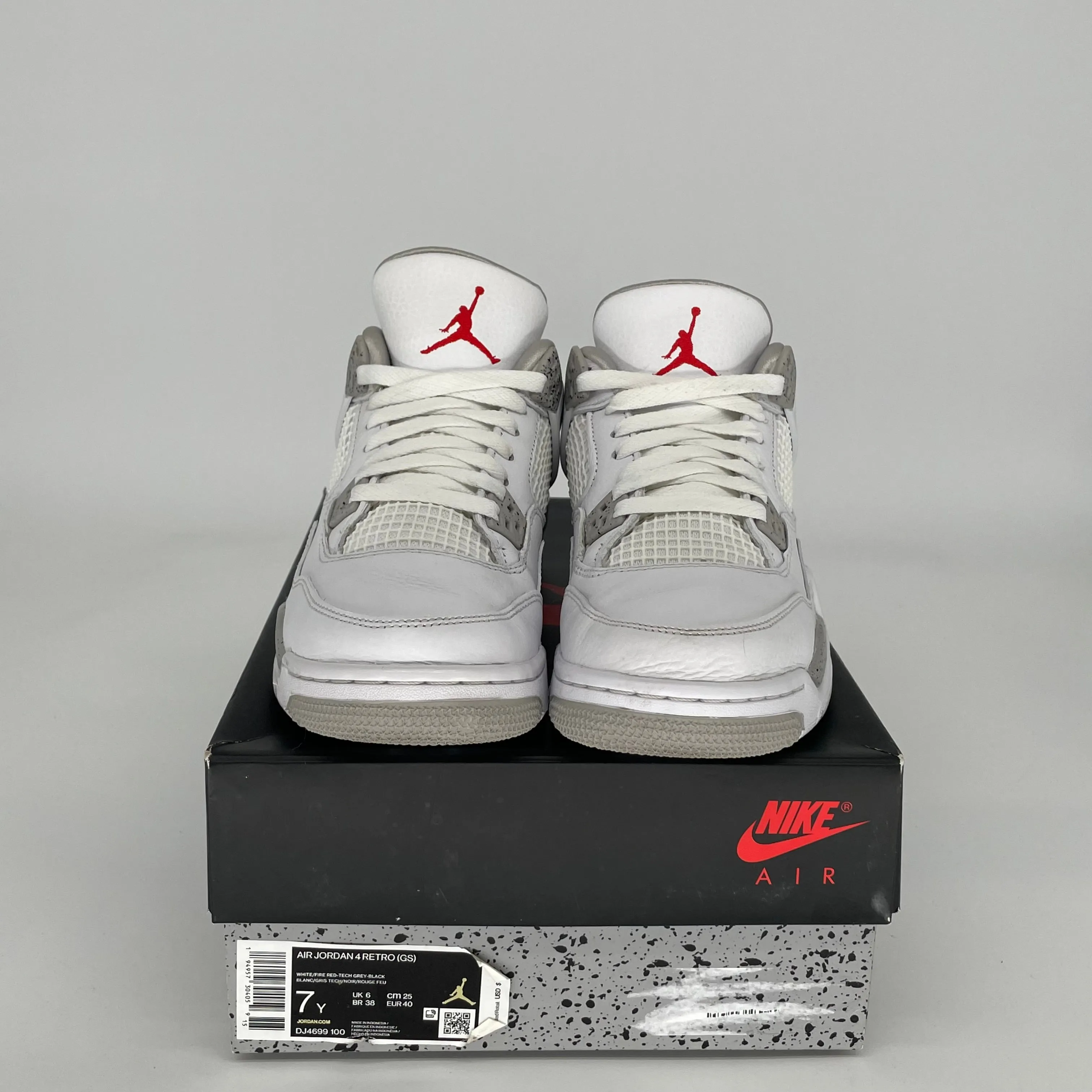 AIR JORDAN 4 WHITE OREO SIZE 7Y DJ4699-100