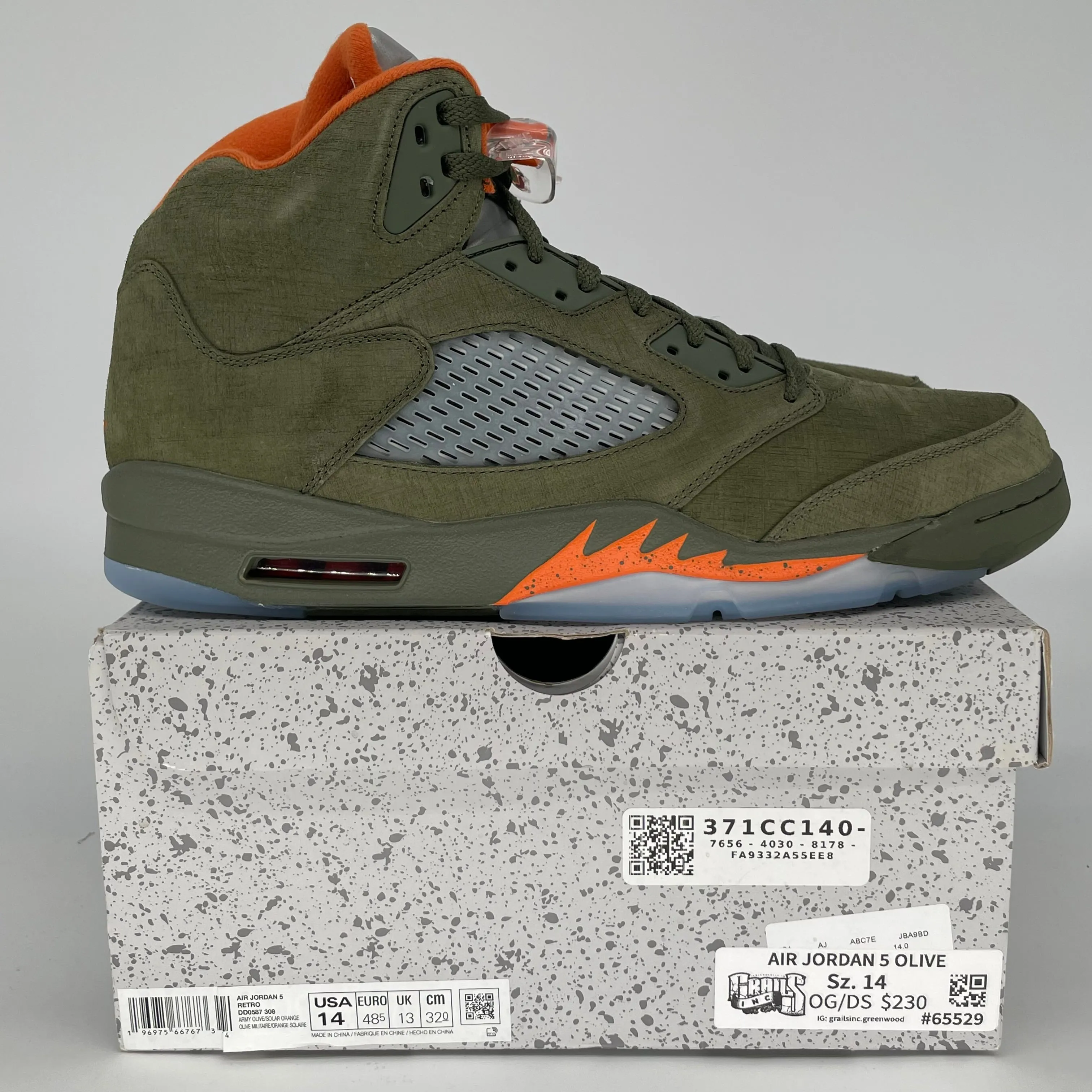 AIR JORDAN 5 OLIVE SIZE 14 DD0587-308