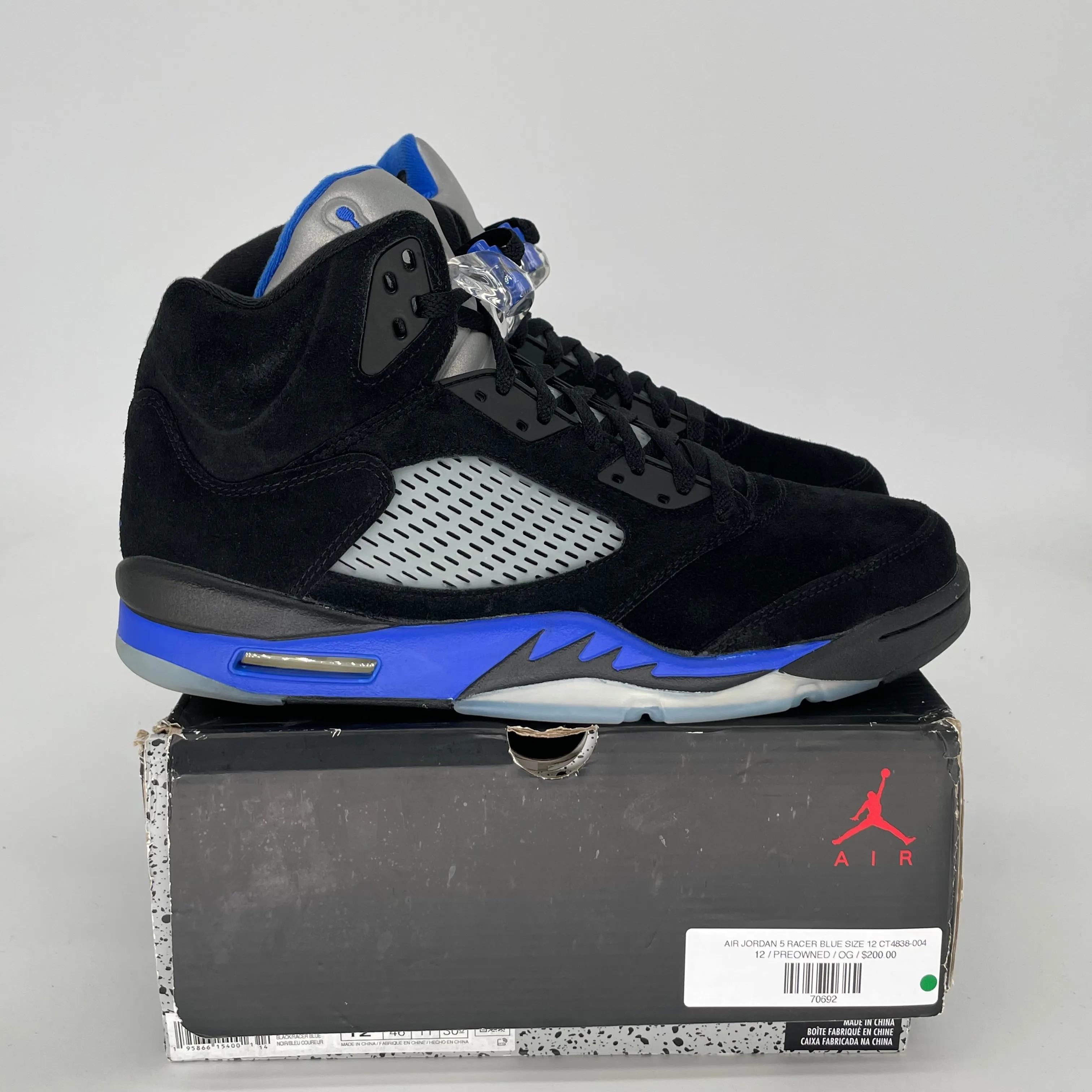 AIR JORDAN 5 RACER BLUE SIZE 12 CT4838-004