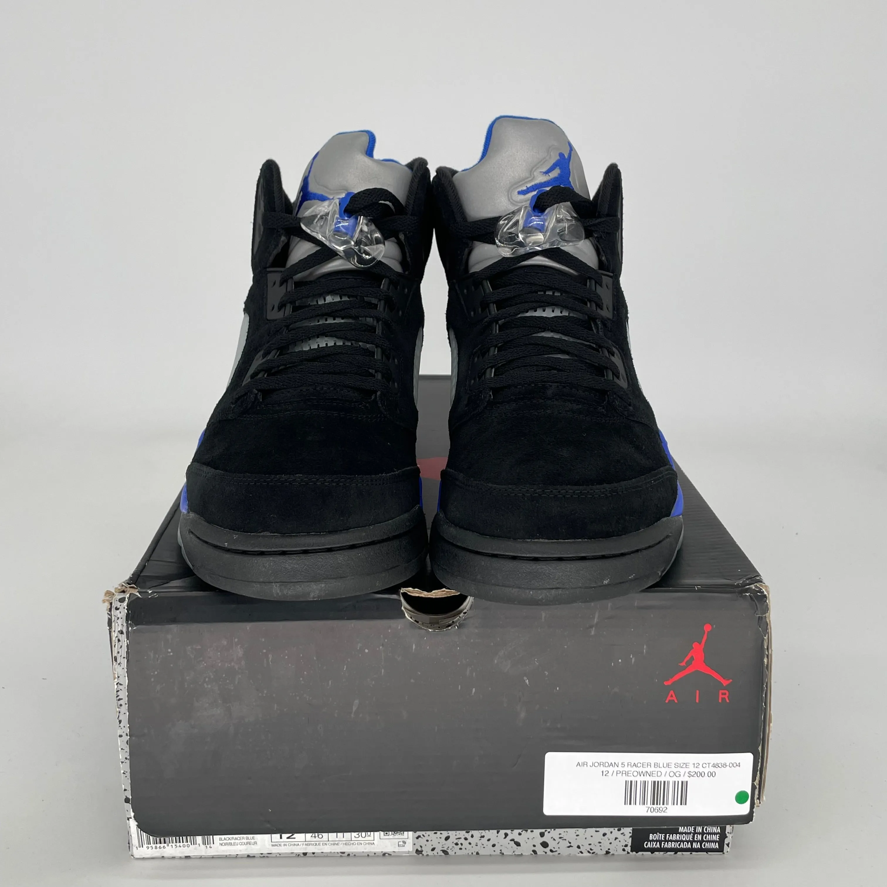 AIR JORDAN 5 RACER BLUE SIZE 12 CT4838-004