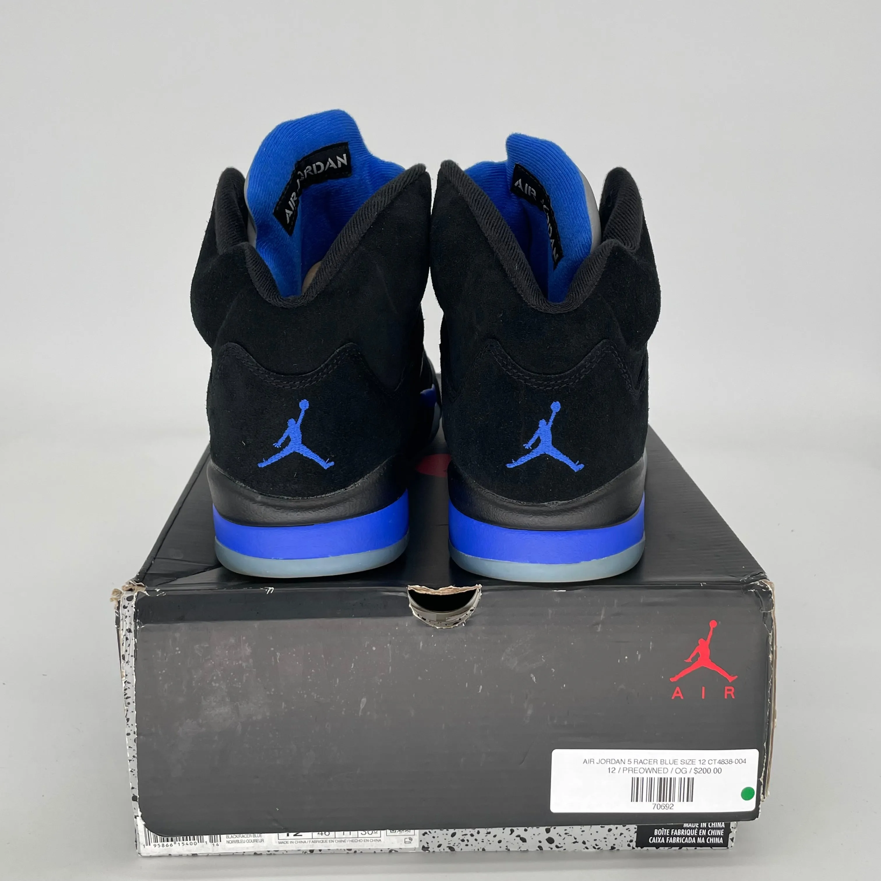 AIR JORDAN 5 RACER BLUE SIZE 12 CT4838-004