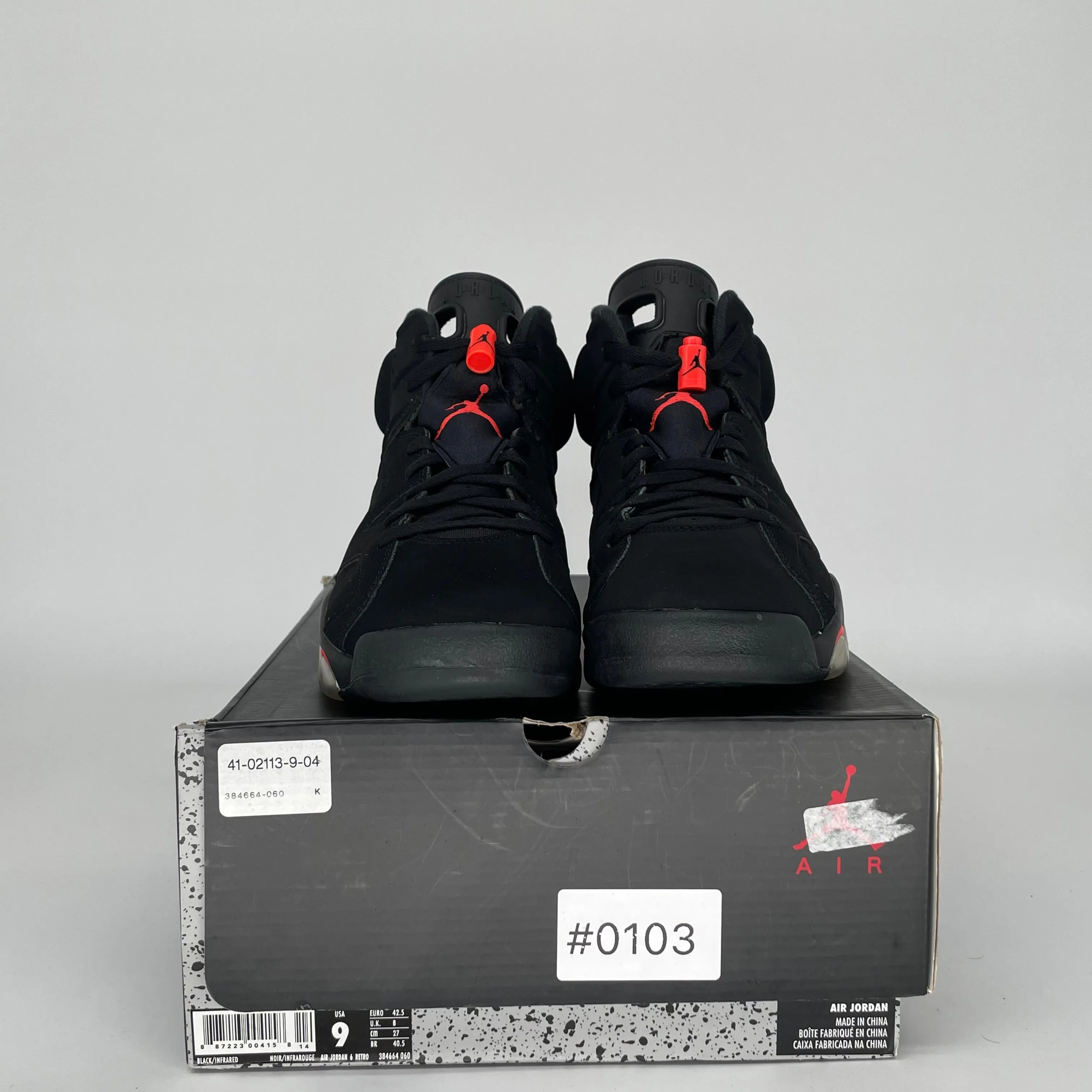 AIR JORDAN 6 BLACK INFRARED SIZE 9 384664-060