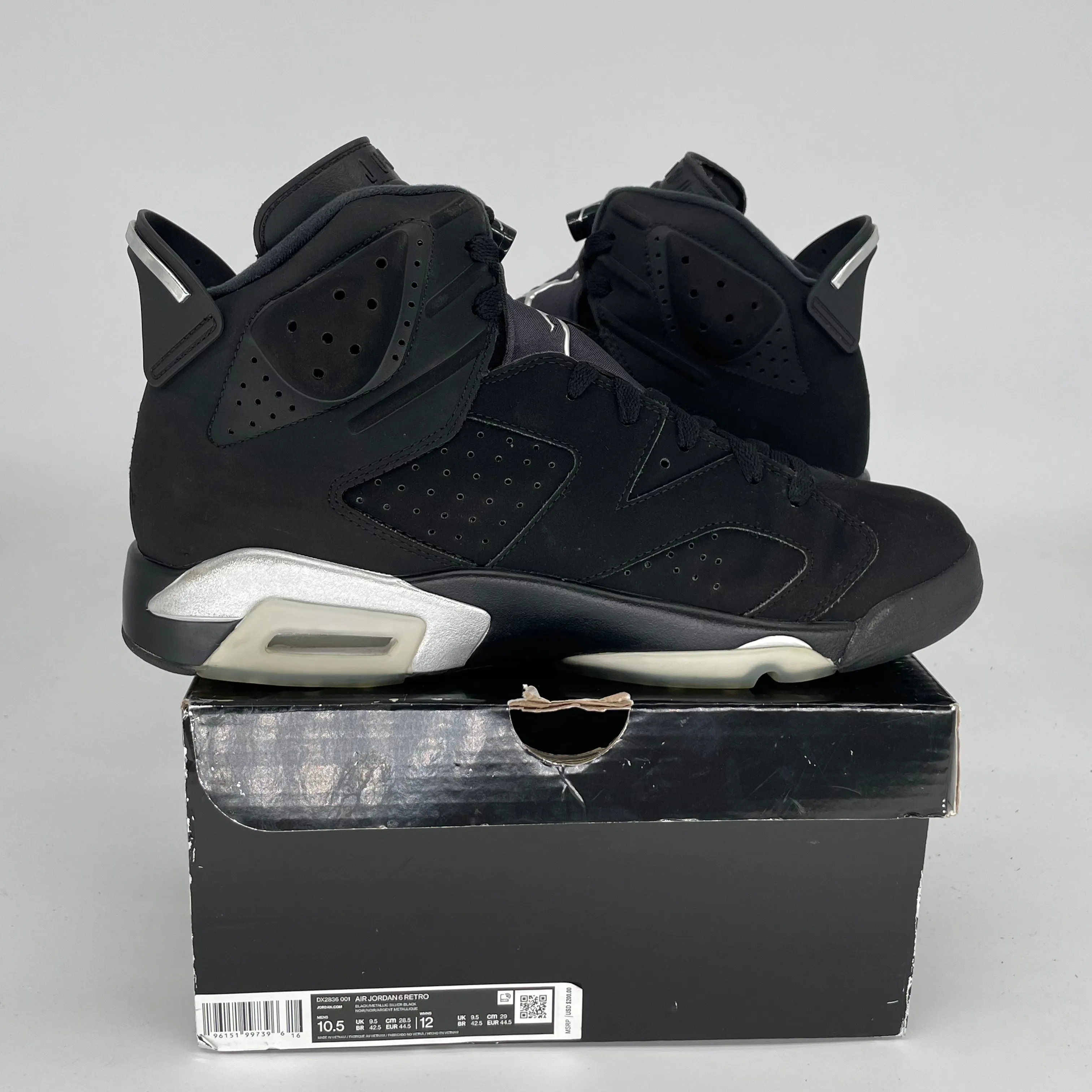 AIR JORDAN 6 CHROME SIZE 10.5 DX2836-001