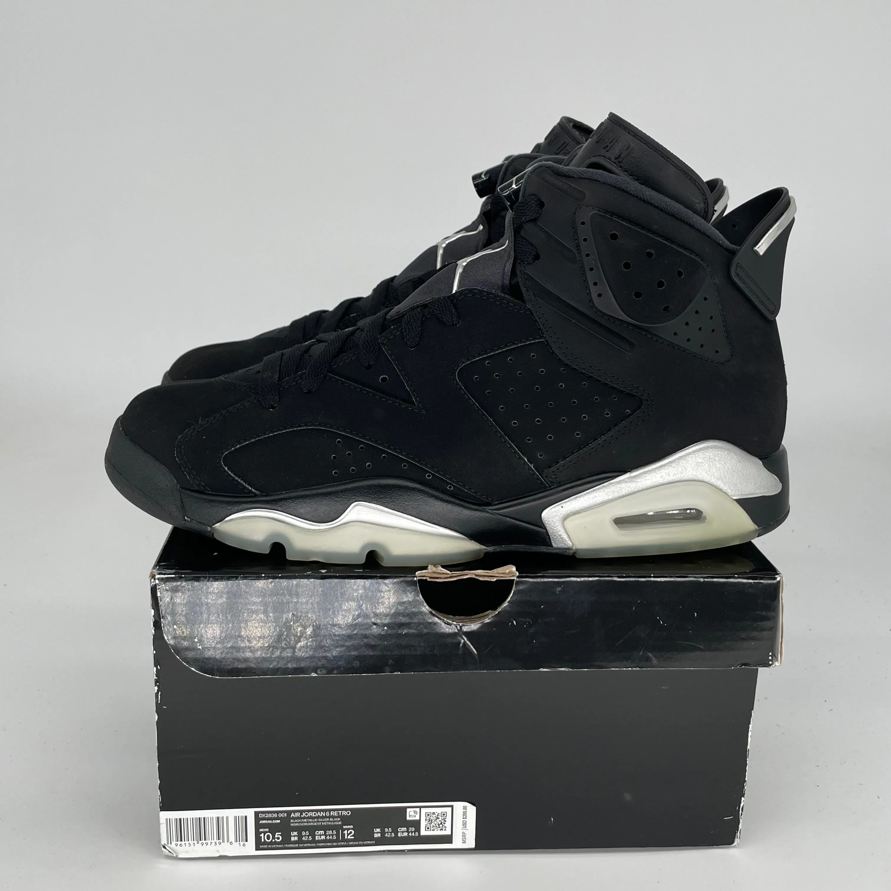 AIR JORDAN 6 CHROME SIZE 10.5 DX2836-001
