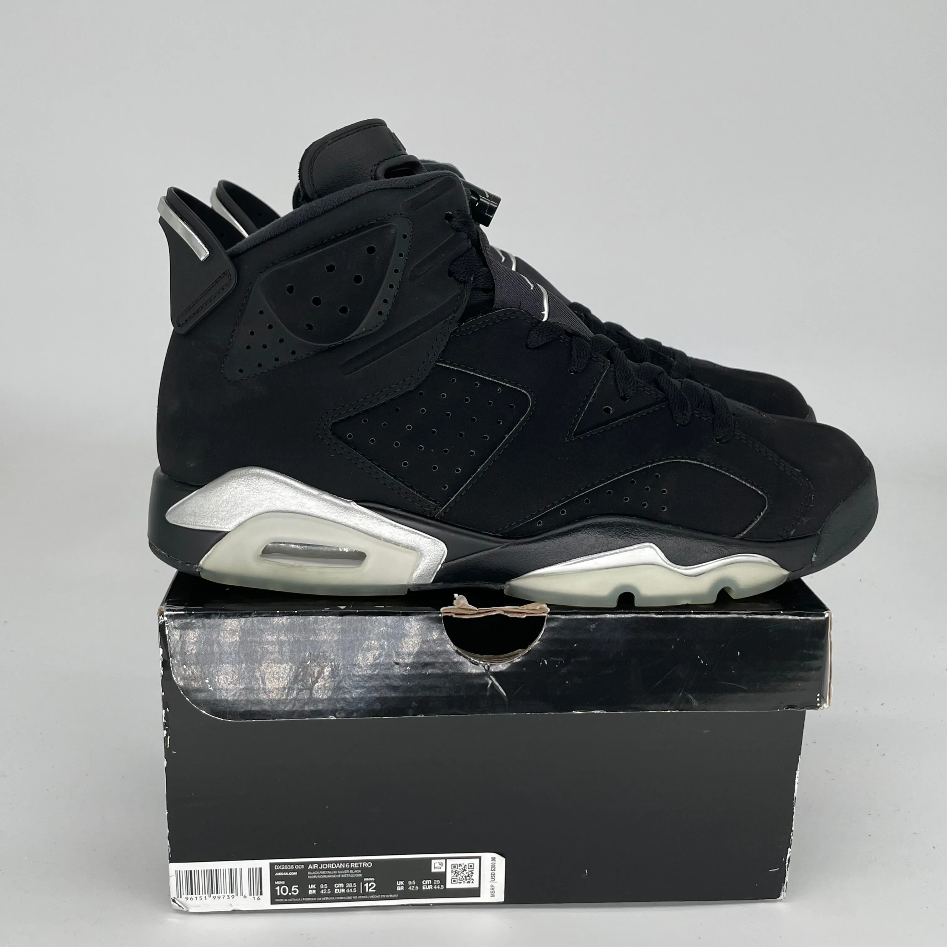 AIR JORDAN 6 CHROME SIZE 10.5 DX2836-001
