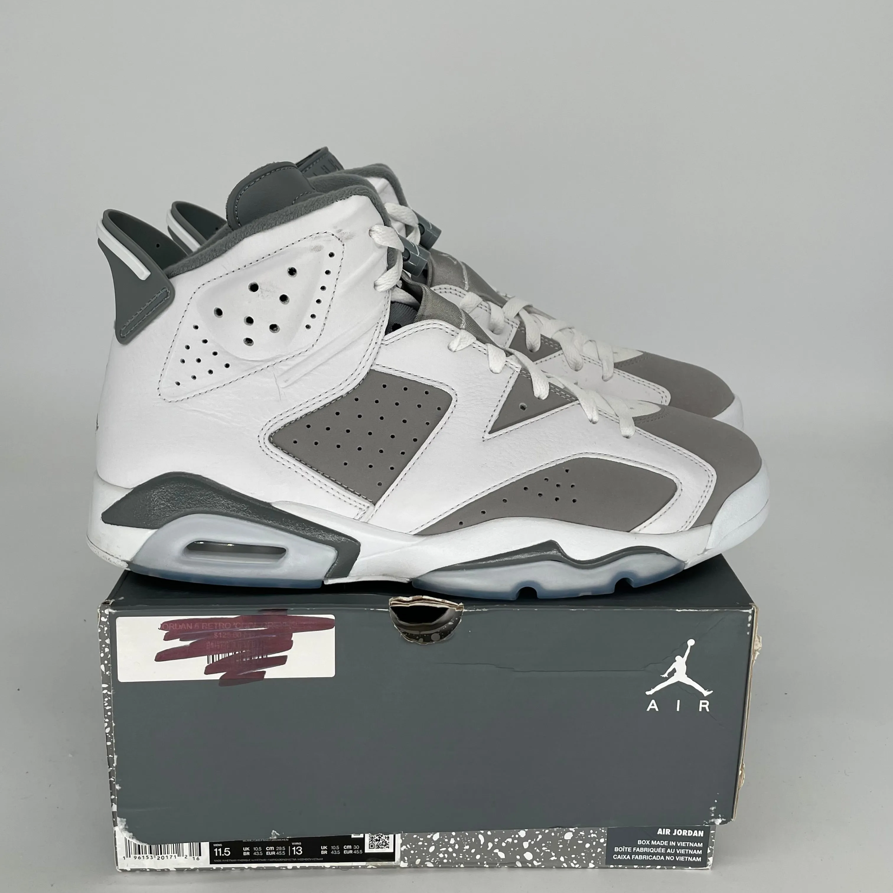 AIR JORDAN 6 COOL GREY SIZE 11.5 CT8529-100