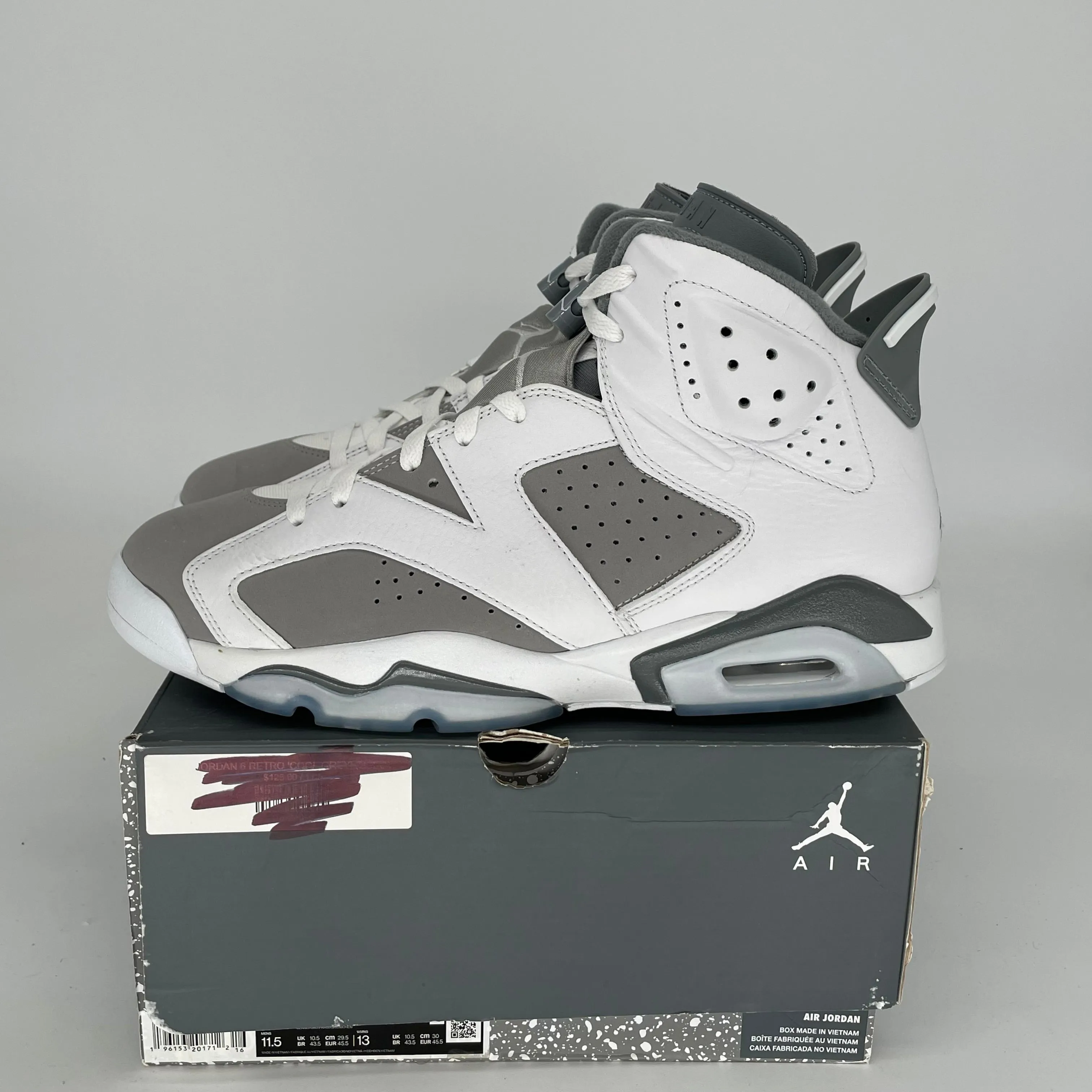 AIR JORDAN 6 COOL GREY SIZE 11.5 CT8529-100