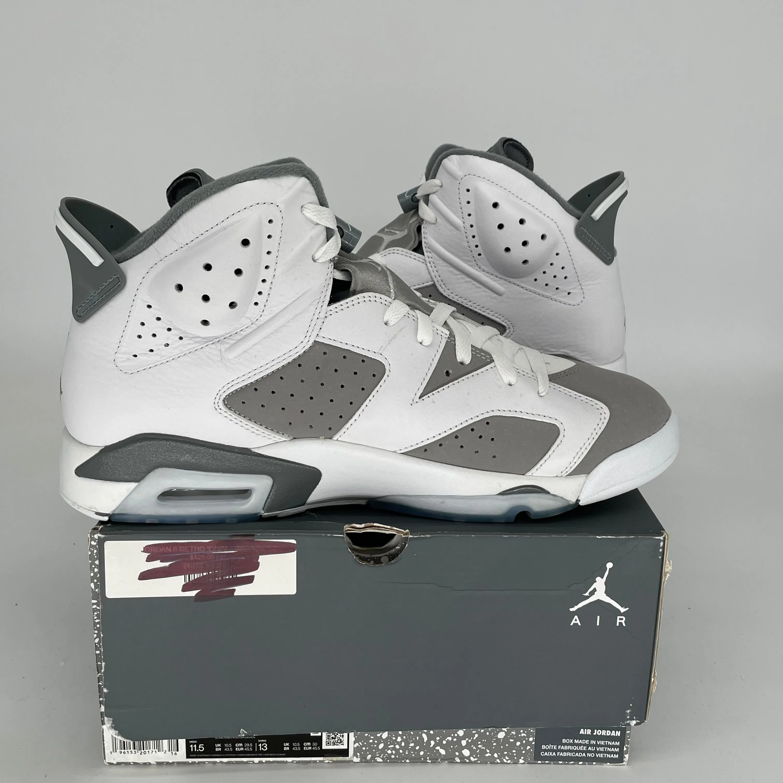 AIR JORDAN 6 COOL GREY SIZE 11.5 CT8529-100