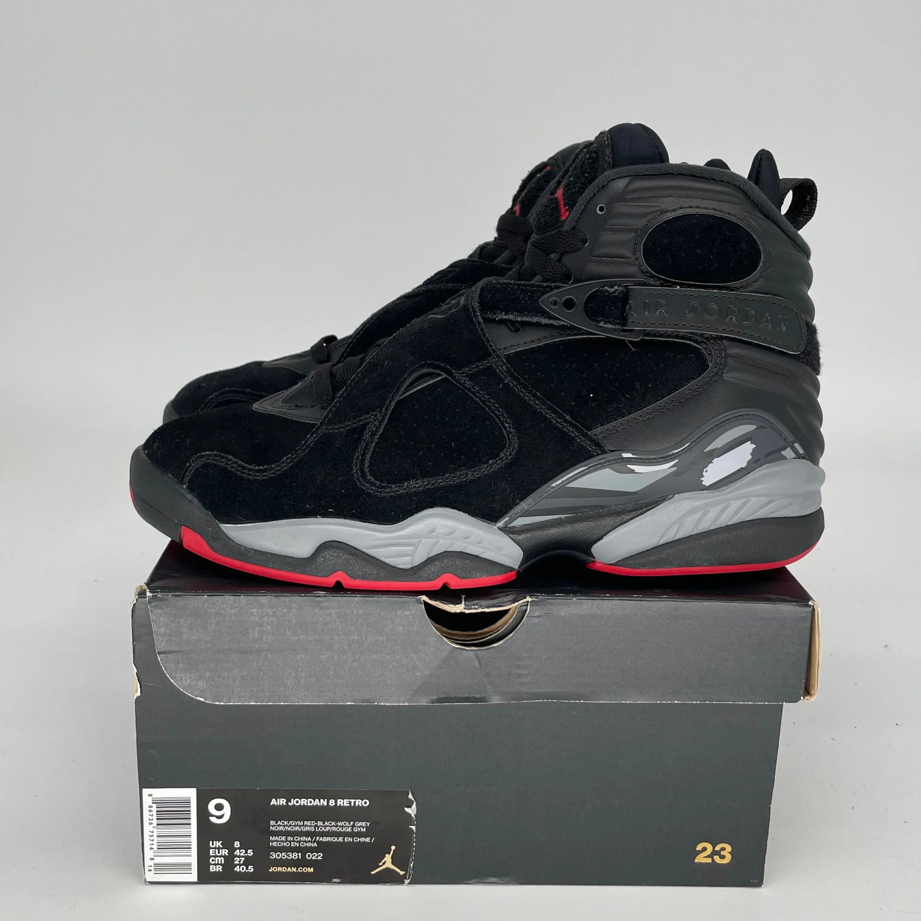 AIR JORDAN 8 BLACK CEMENT SIZE 9 305381-022