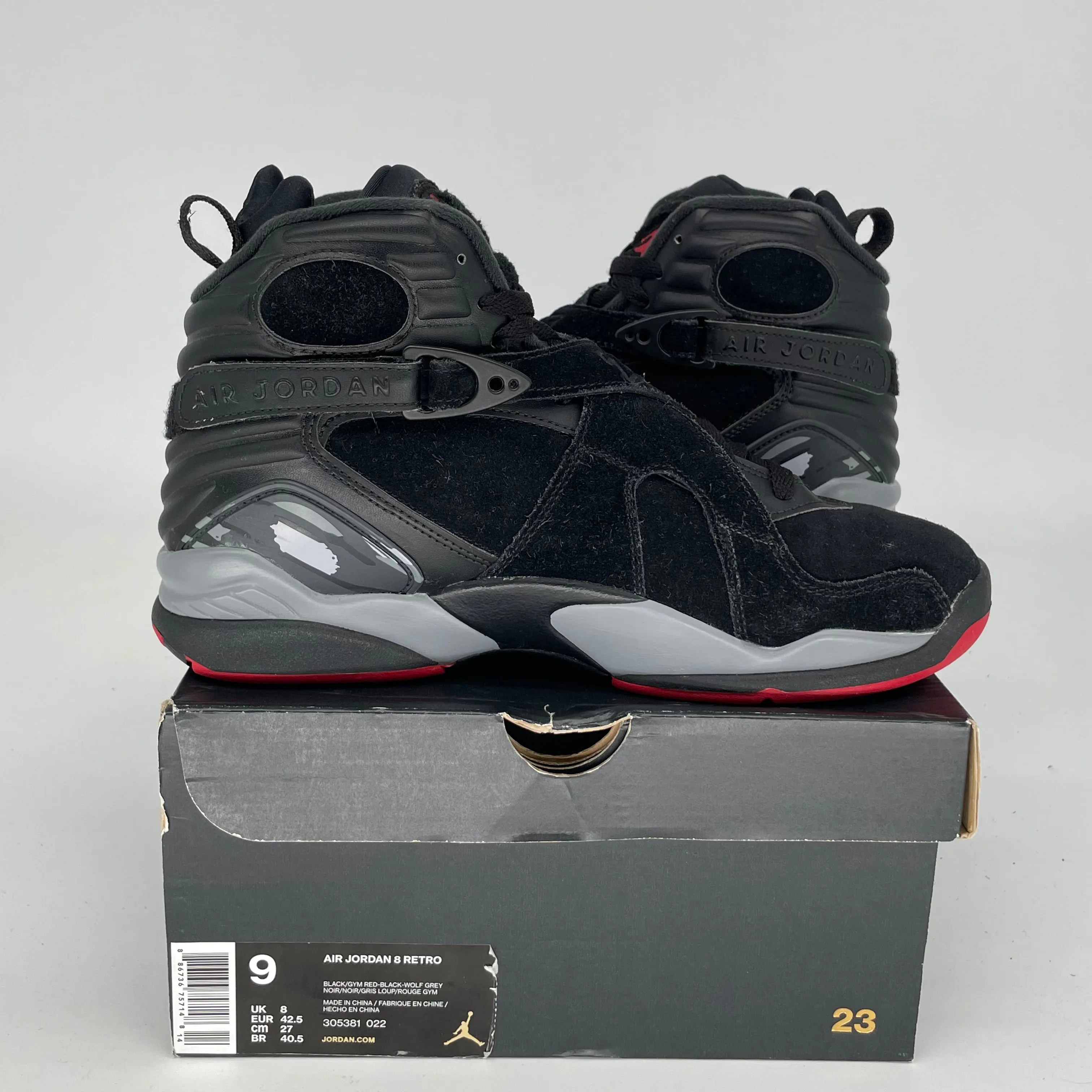 AIR JORDAN 8 BLACK CEMENT SIZE 9 305381-022