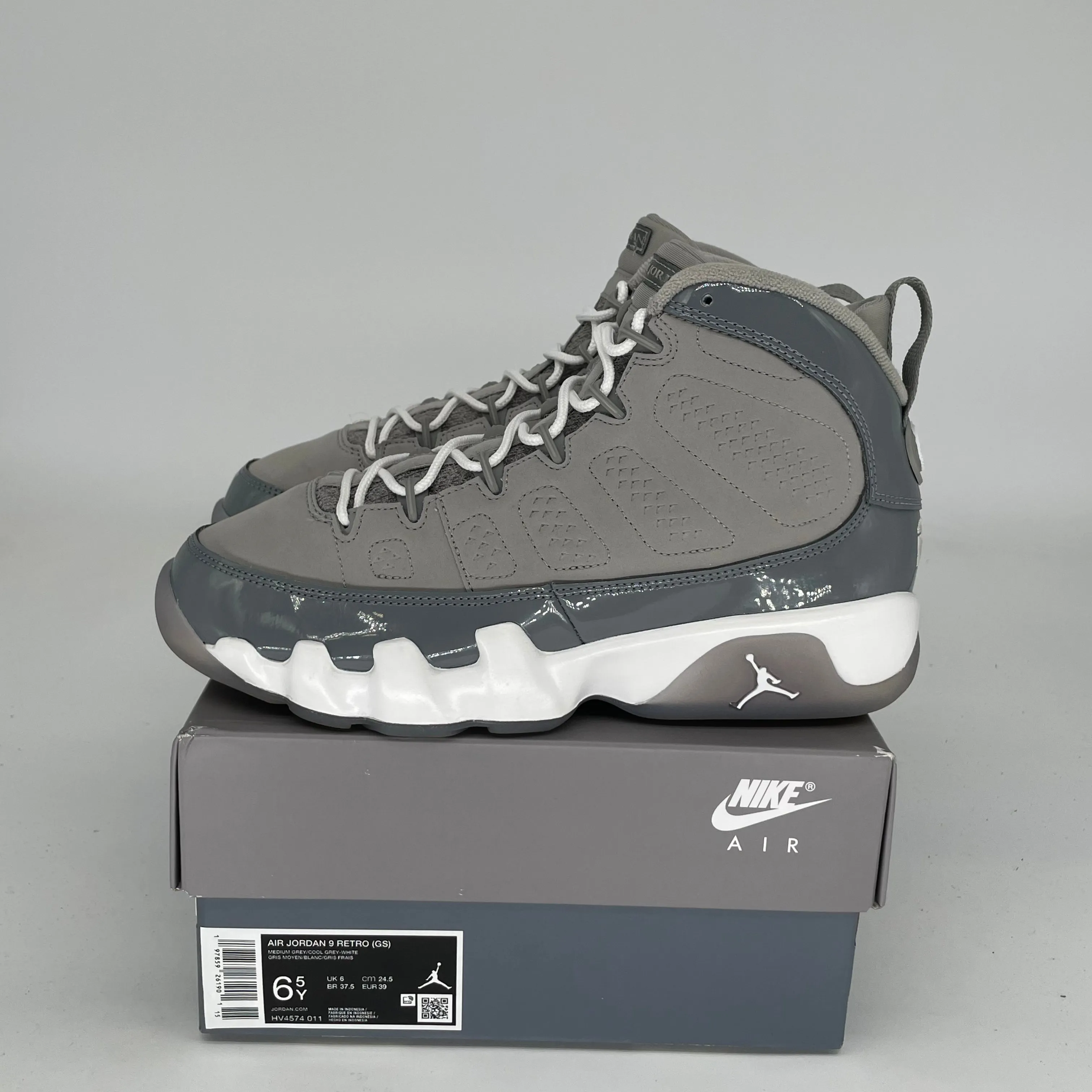 AIR JORDAN 9 COOL GREY SIZE 6.5Y HV4574-011