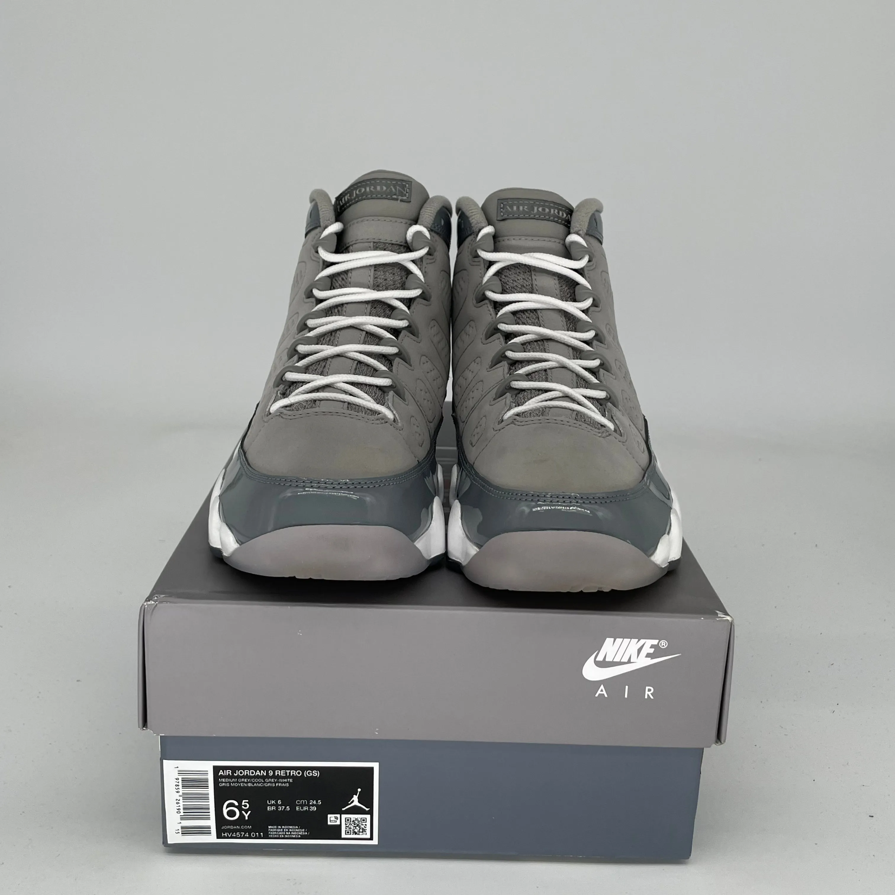 AIR JORDAN 9 COOL GREY SIZE 6.5Y HV4574-011