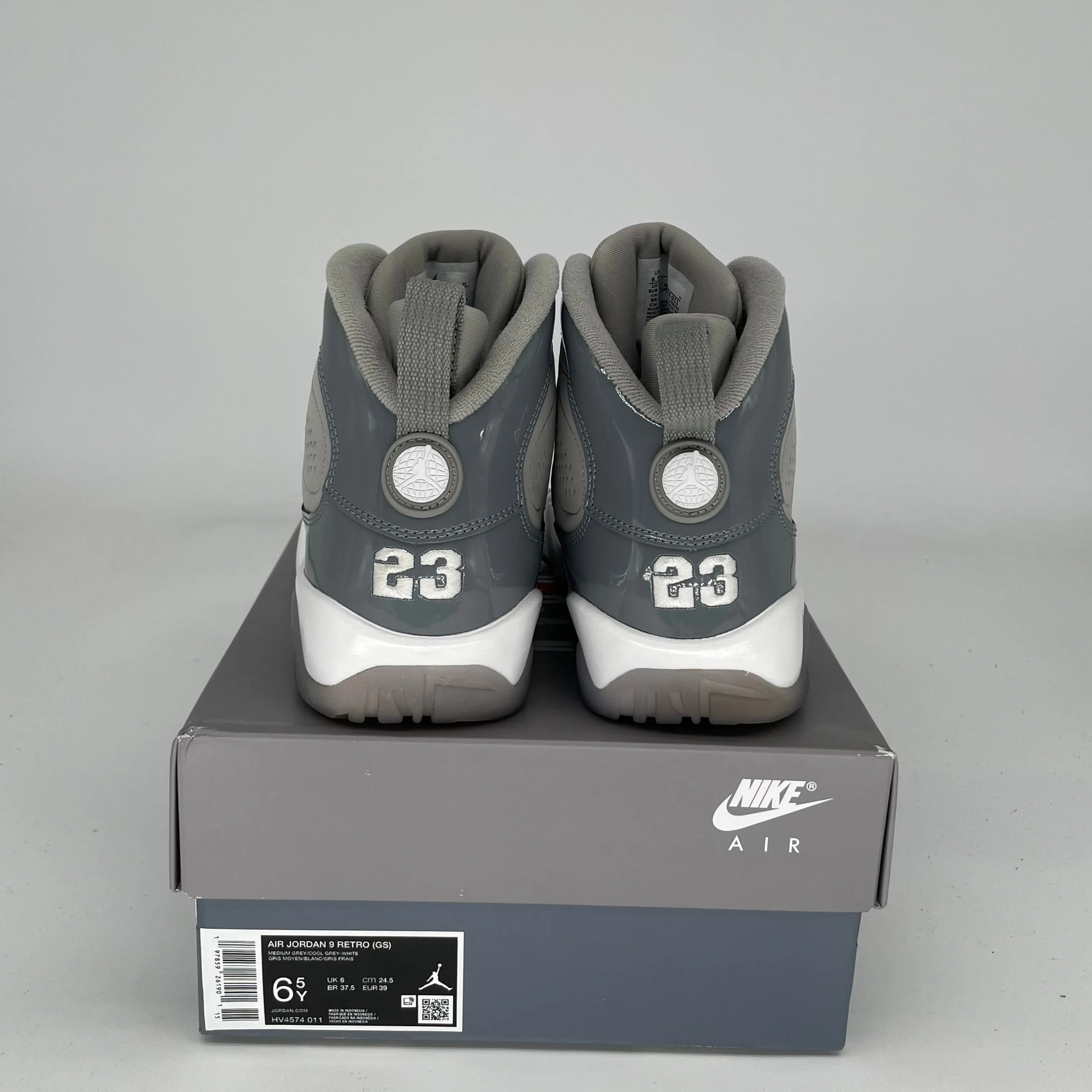 AIR JORDAN 9 COOL GREY SIZE 6.5Y HV4574-011