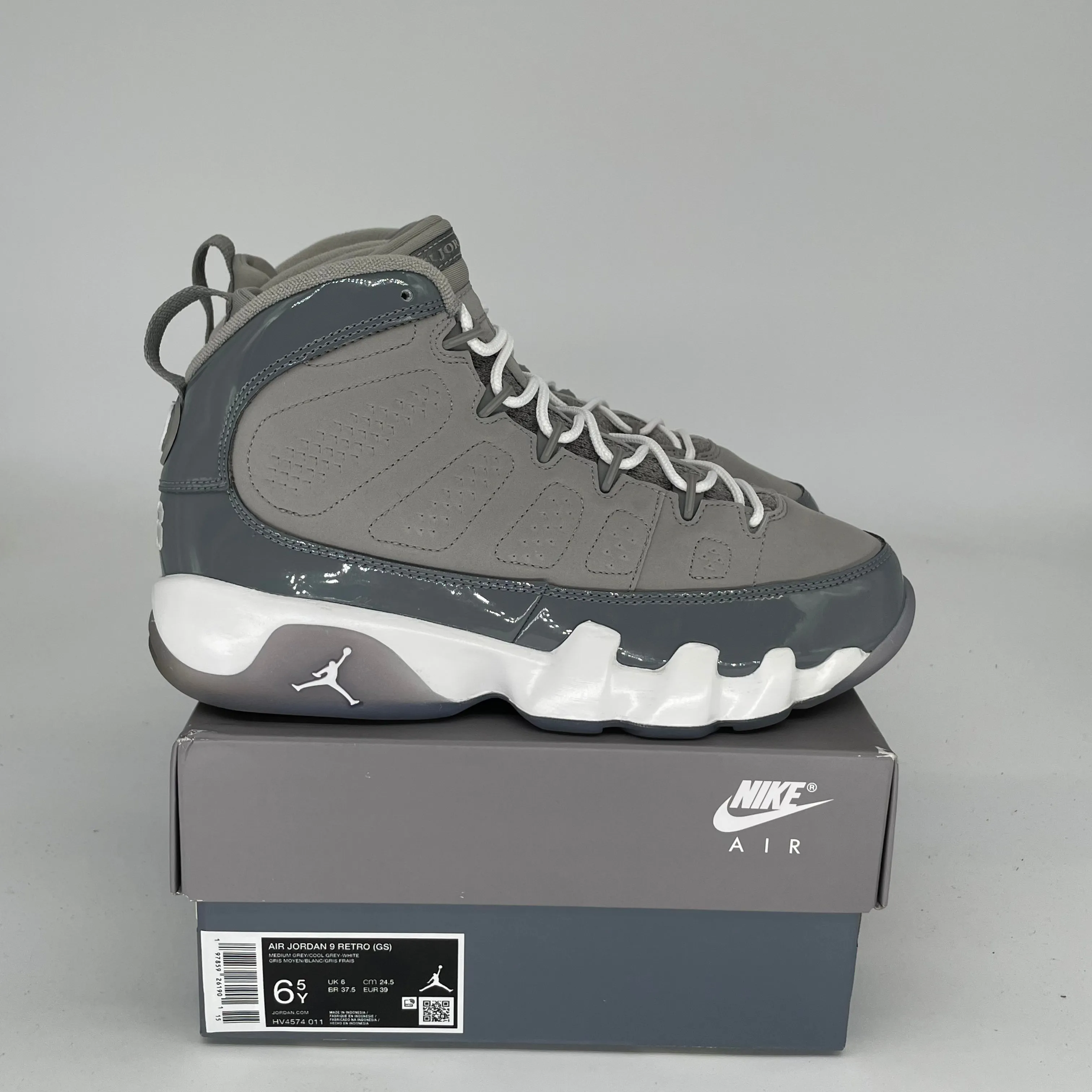AIR JORDAN 9 COOL GREY SIZE 6.5Y HV4574-011