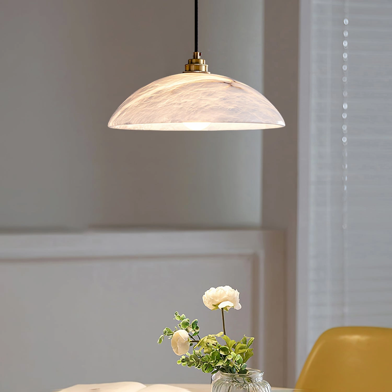 Alabaster Dome Swag Pendant Lamp
